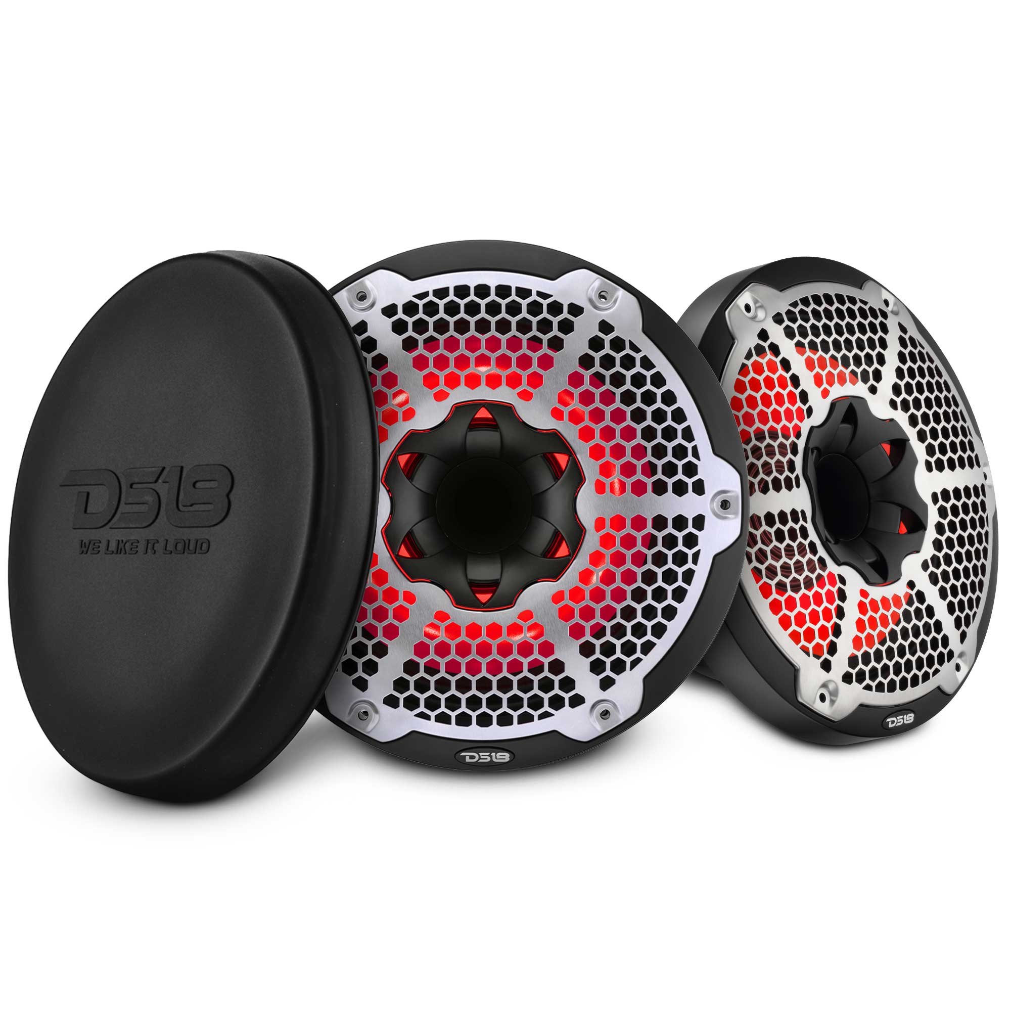 DS18 10” Marine 2-Way Hybrid Speaker with RGB LED, Compression Driver and Neodymium Magnet | 450W RMS 4-Ohm