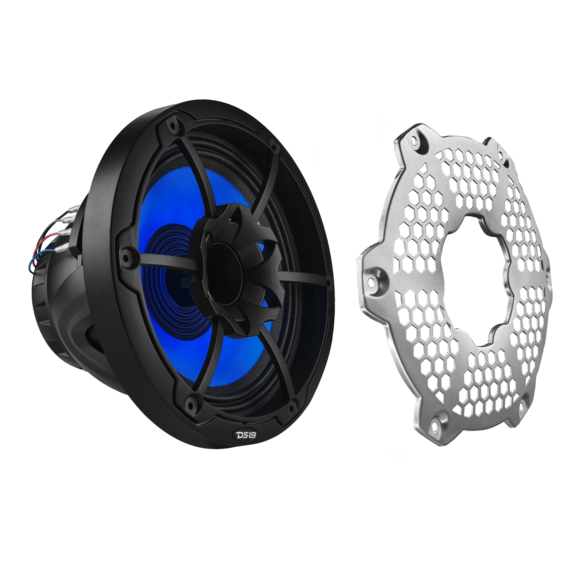 DS18 10” Marine 2-Way Hybrid Speaker with RGB LED, Compression Driver and Neodymium Magnet | 450W RMS 4-Ohm