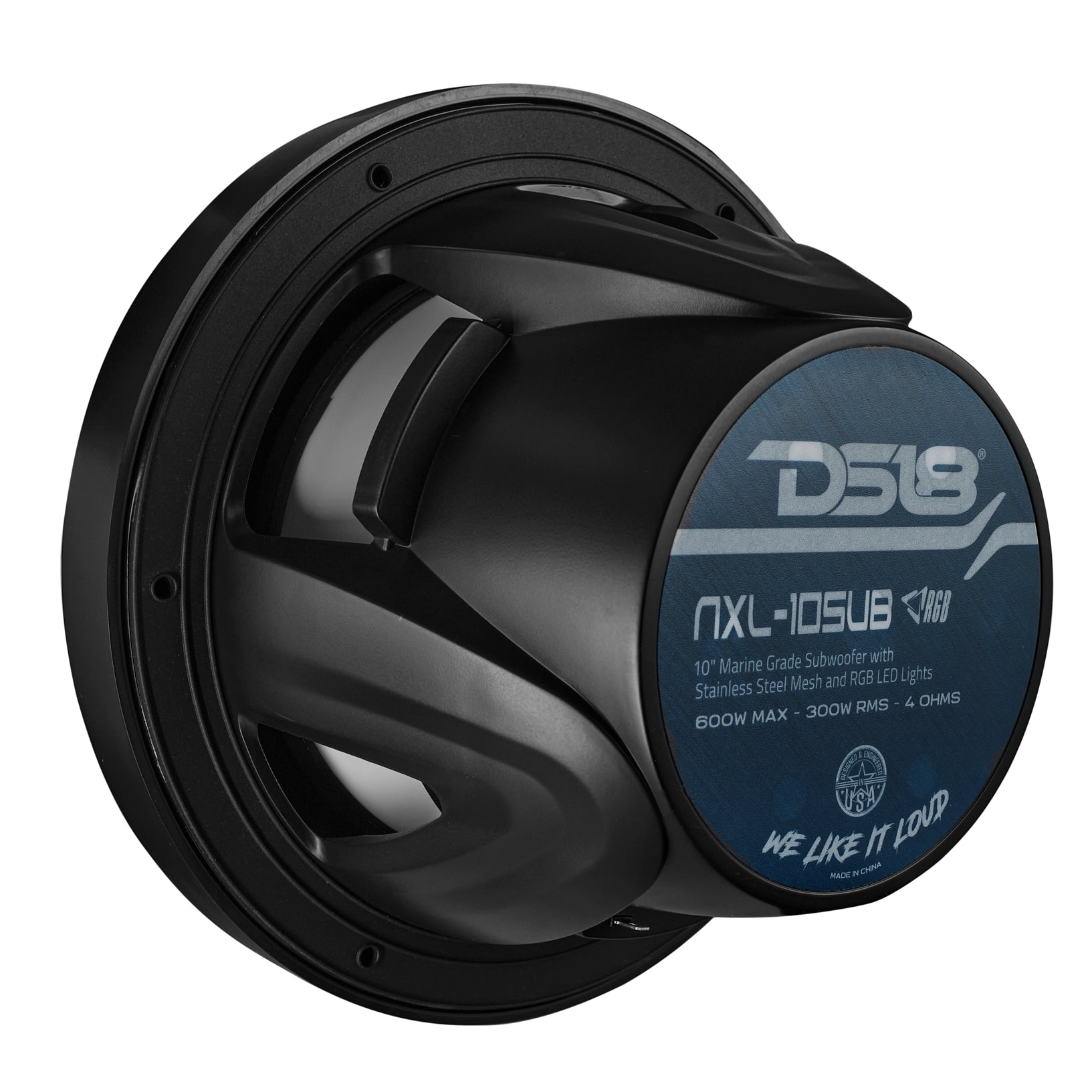 DS18 NXL 10" Marine Subwoofer with LED RGB Lights 300 Watts Rms SVC 4-Ohm