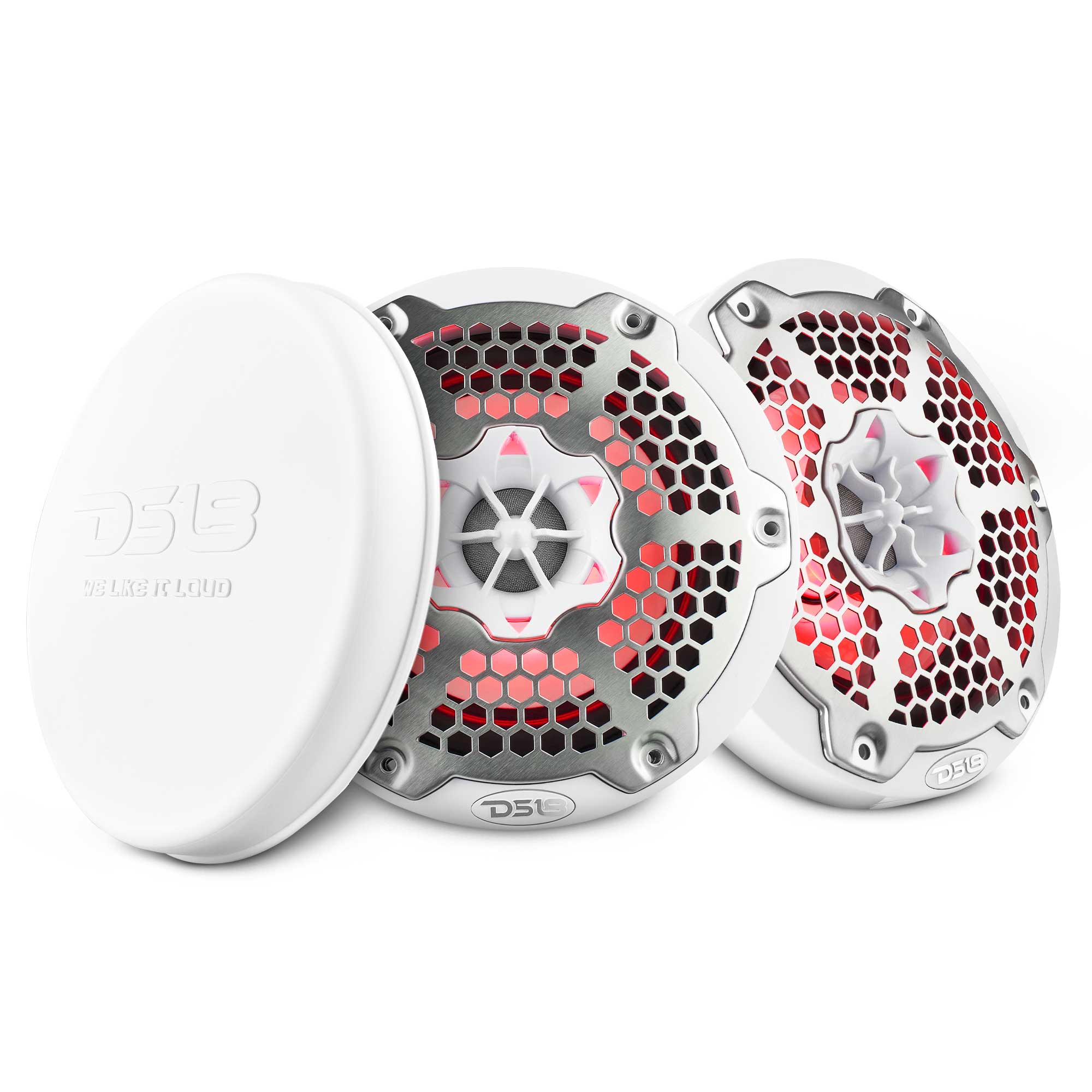 DS18 NXL 6.5" 2-Way Coaxial Marine Speaker With LED RGB Lights 100 Watts Rms 4-Ohm