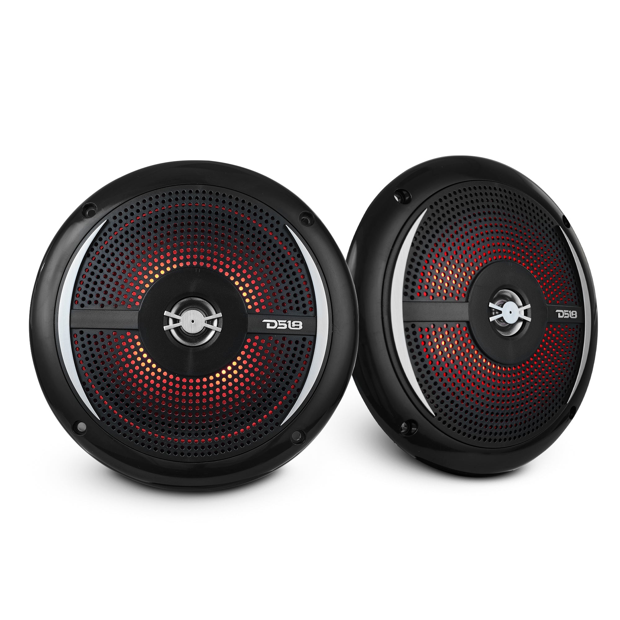 DS18 NXL 6.5" 2-Way Coaxial Marine Shallow Speaker With LED RGB Lights 25 Watts Rms 4-Ohm