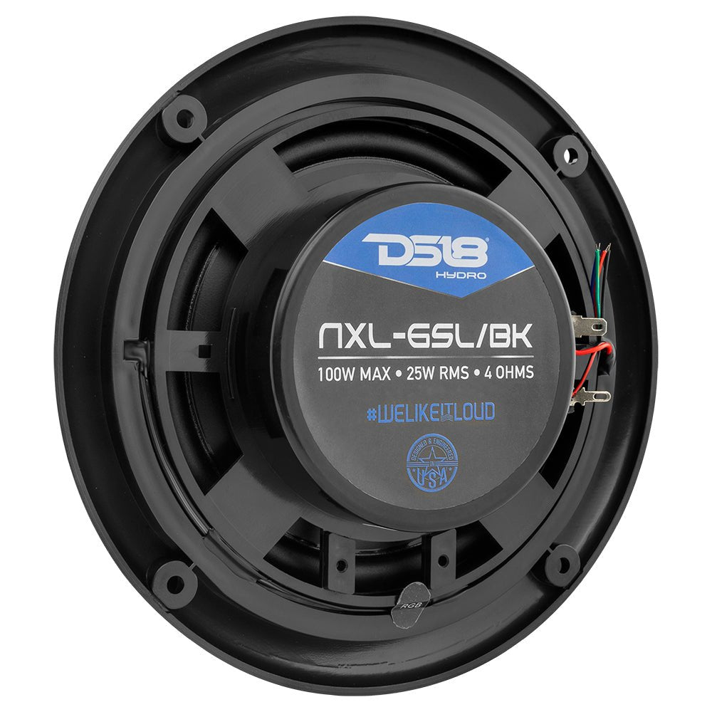 DS18 Marine and Powersports Headunit and 6.5" Marine Speaker Package (MRX1 and 2 X NXL-6SL/BK) - Black