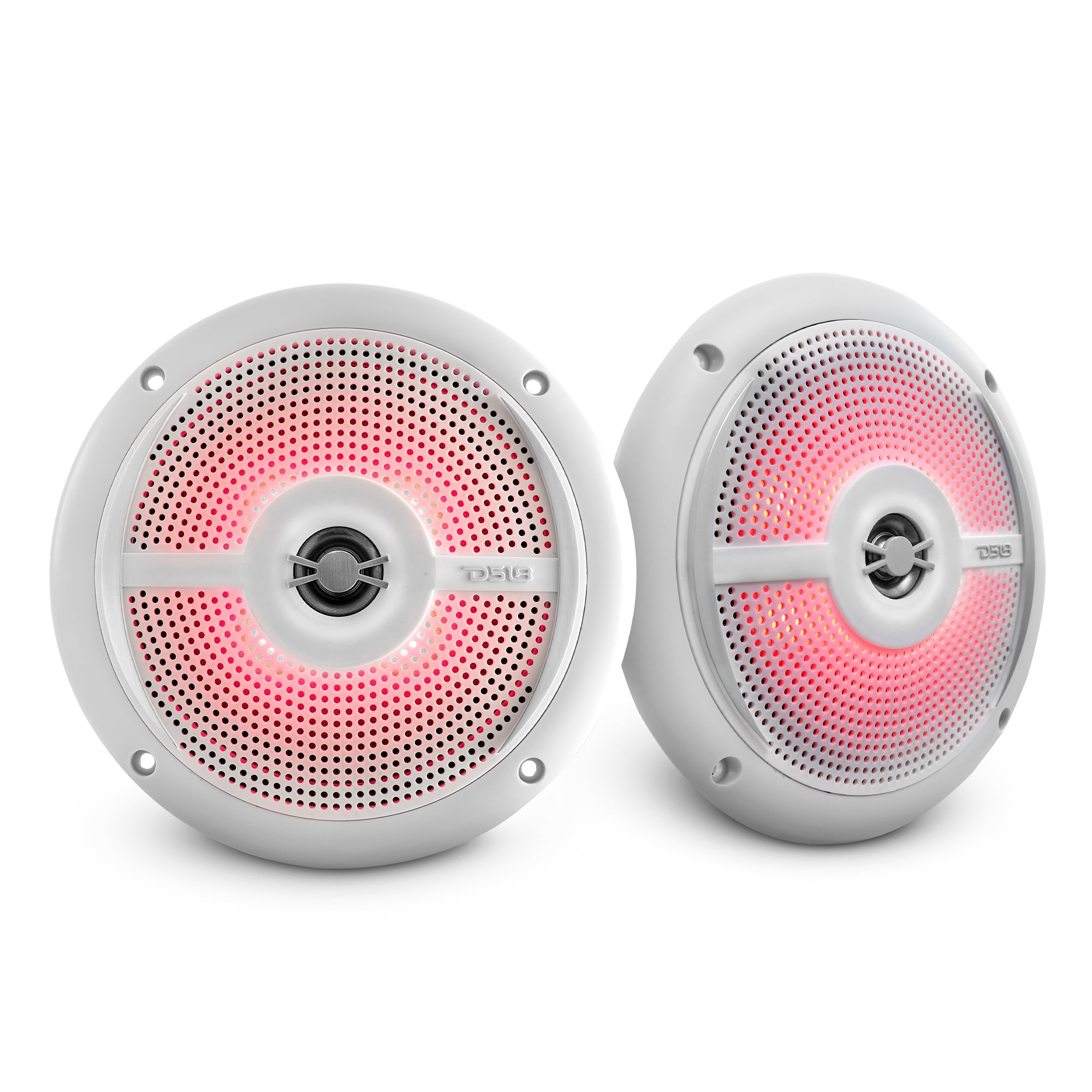 DS18 NXL 6.5" 2-Way Coaxial Marine Shallow Speaker With LED RGB Lights 25 Watts Rms 4-Ohm
