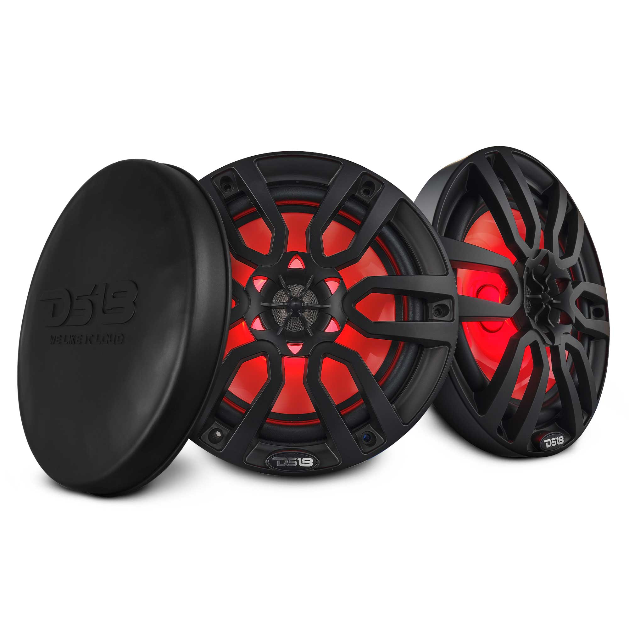 DS18 NXL 8" 2-Way Coaxial Marine Speaker with LED RGB Lights | 125W RMS 4-Ohm