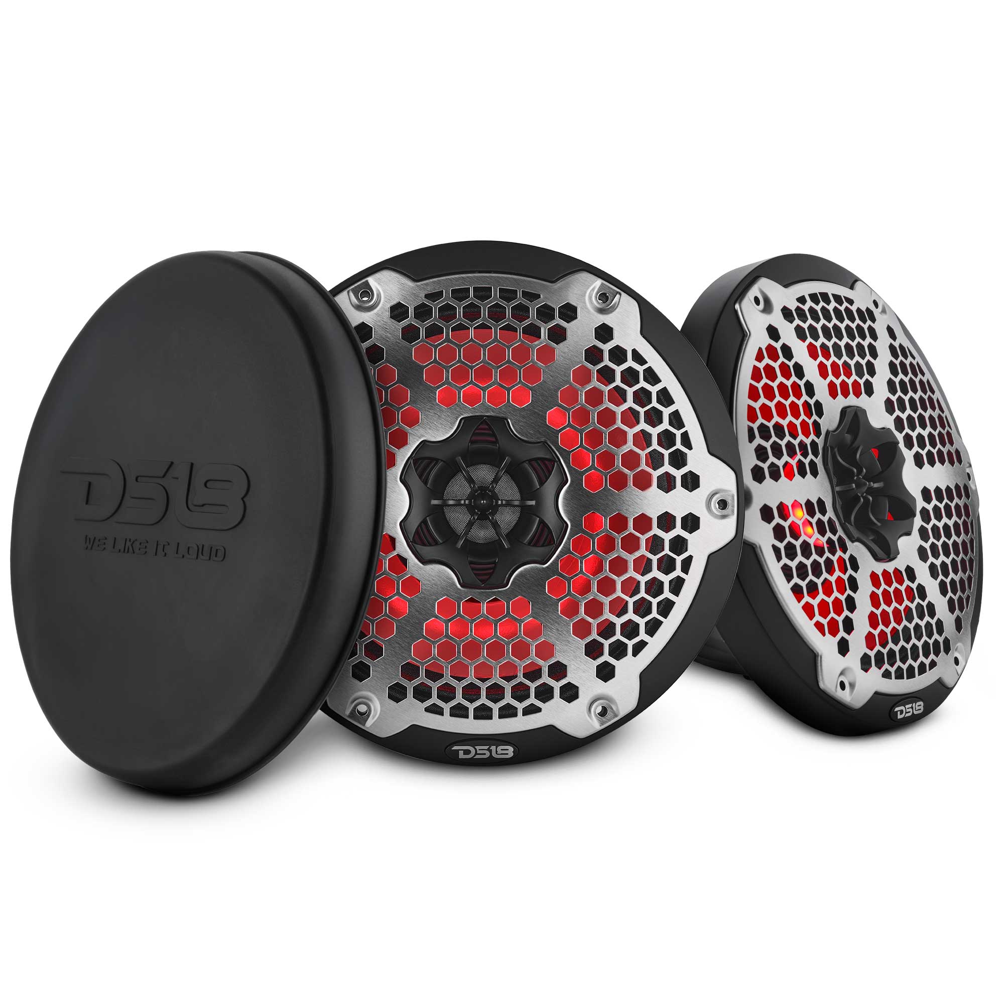 DS18 8” Marine 2-Way Hybrid Speaker with RGB LED, Compression Driver and Neodymium Magnet | 350W RMS 4-Ohm