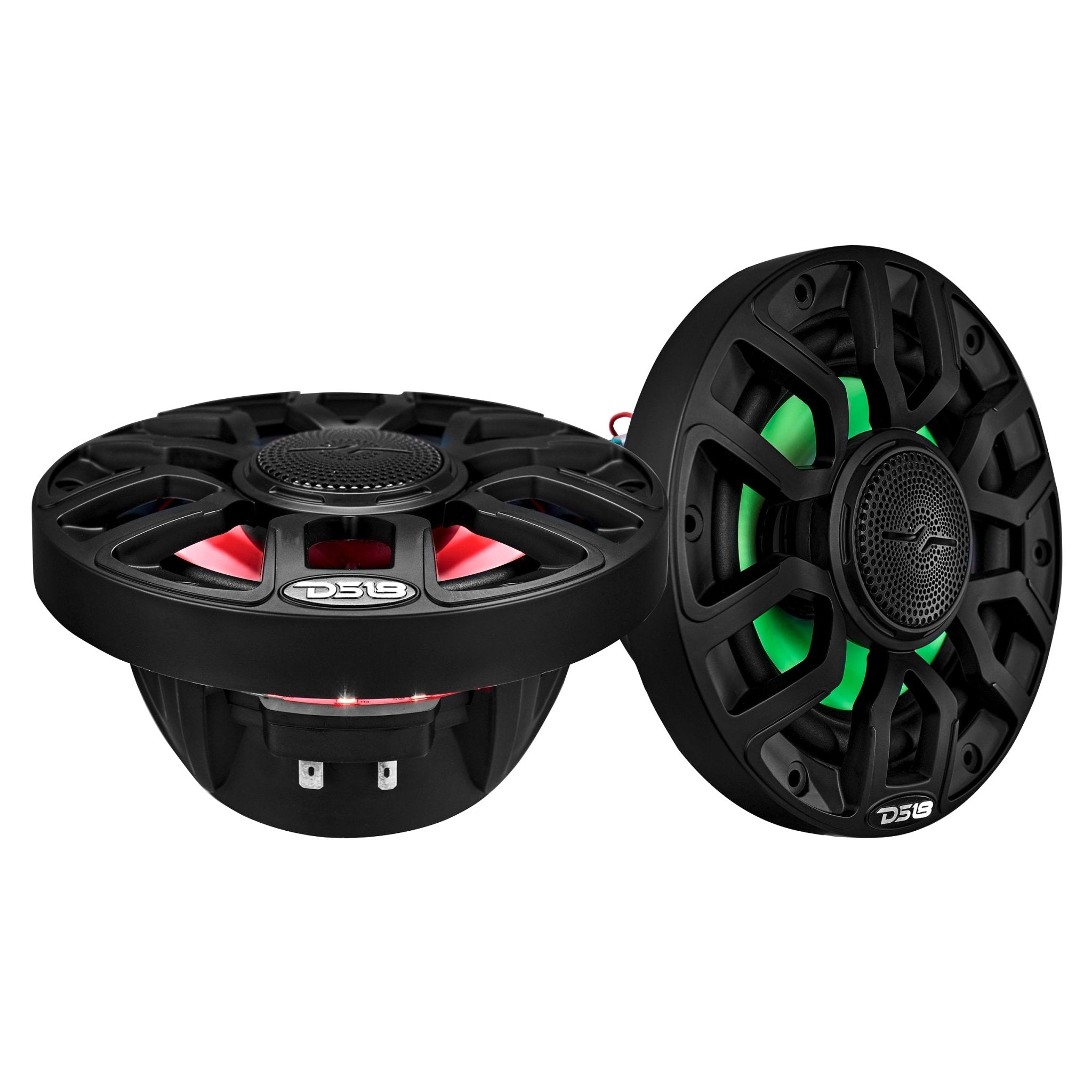 DS18 NXL 6.5" 2-Way Coaxial Marine Speaker with Bullet Tweeter and Digital Led Lights | 150W RMS 4-Ohm