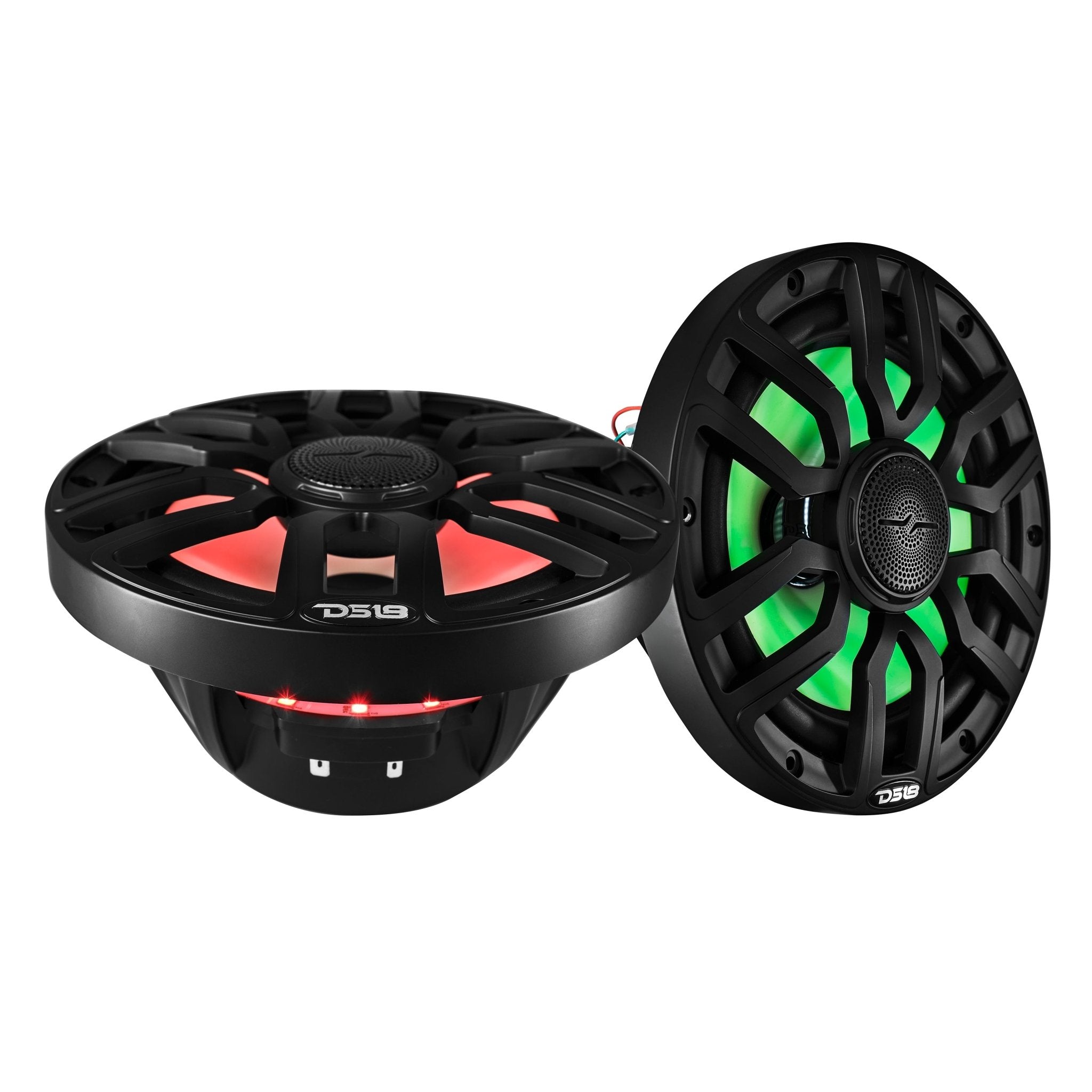 DS18 NXL 8" 2-Way Coaxial Marine Speaker with Bullet Tweeter and Digital Led Lights | 175W RMS 4-Ohm
