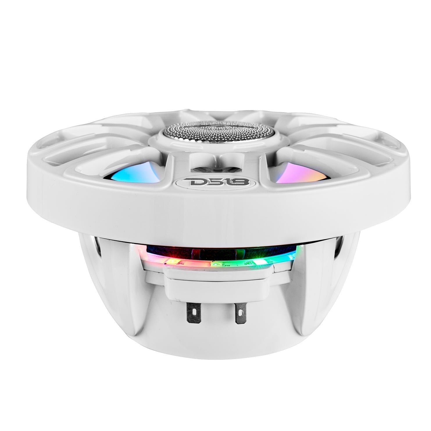 DS18 NXL 8" 2-Way Coaxial Marine Speaker with Bullet Tweeter and Digital Led Lights | 175W RMS 4-Ohm