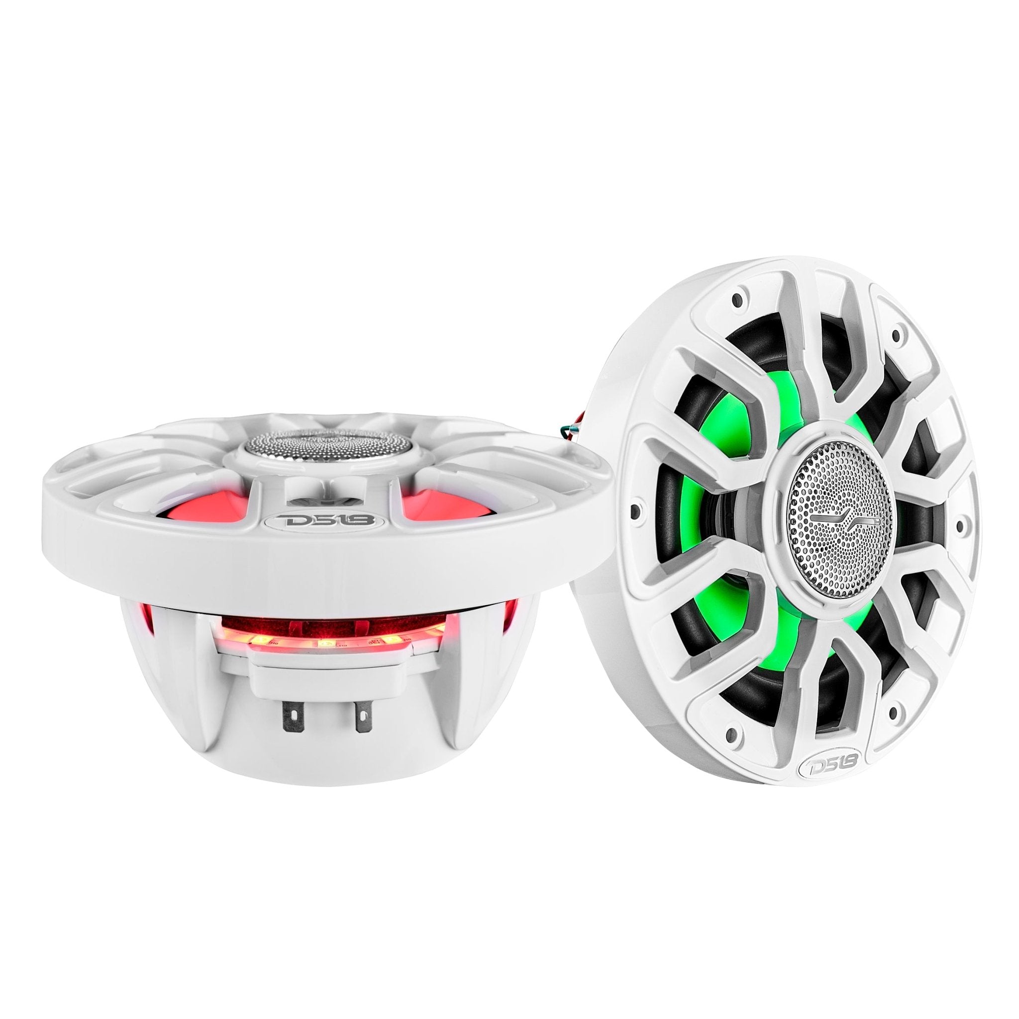 DS18 NXL 8" 2-Way Coaxial Marine Speaker with Bullet Tweeter and Digital Led Lights | 175W RMS 4-Ohm