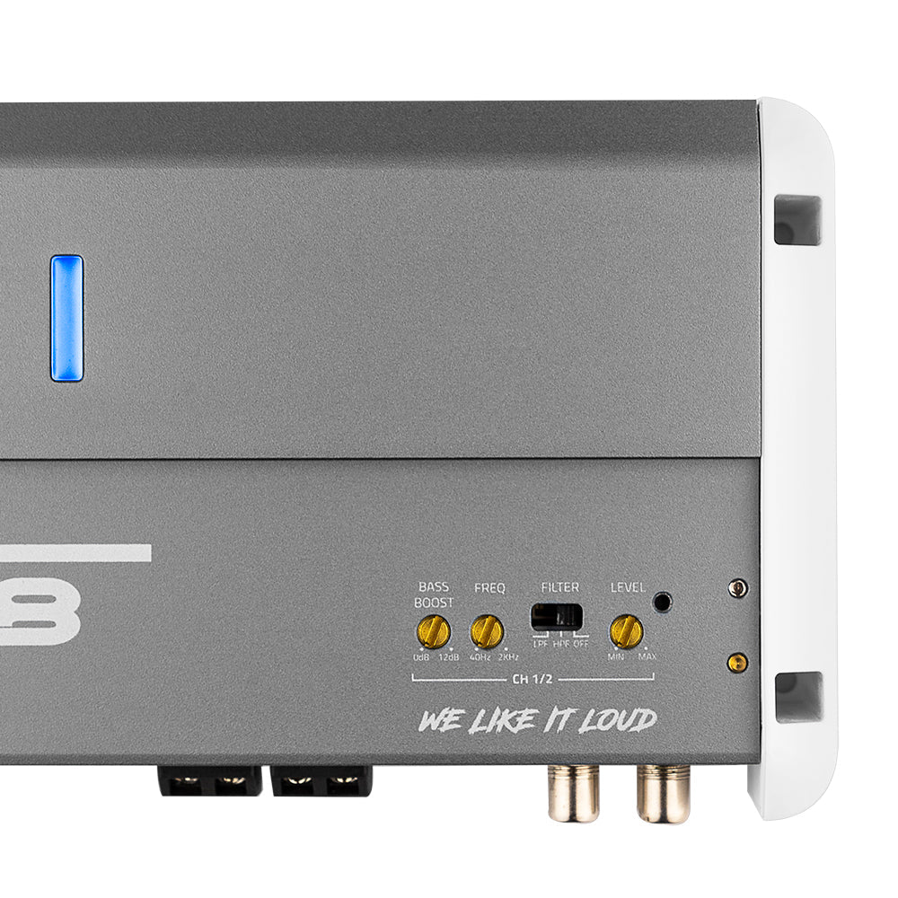 DS18 NXL 2-Channel Full-Range Class D IPX5 Marine Amplifier | 2 x 250W RMS @ 4-Ohm