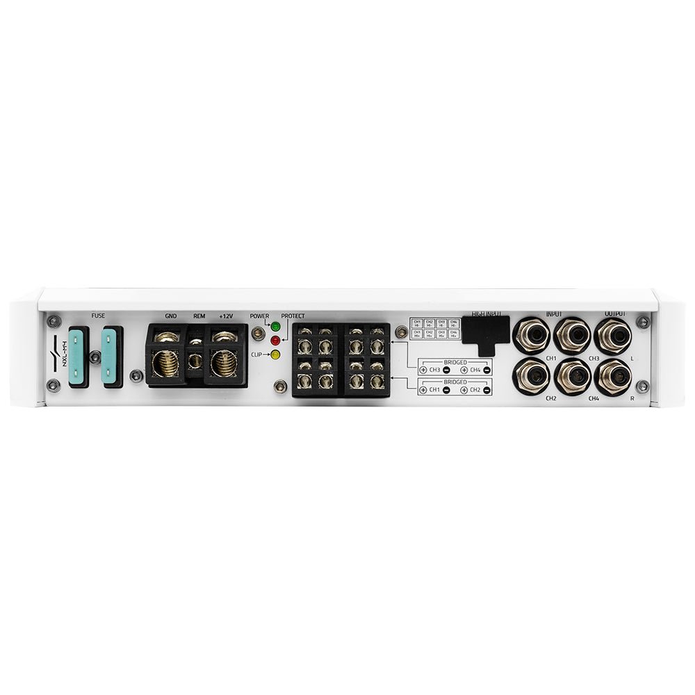 DS18 NXL 4-Channel Full-Range Class D IPX5 Marine Amplifier | 4 x 150W RMS @ 4-Ohm