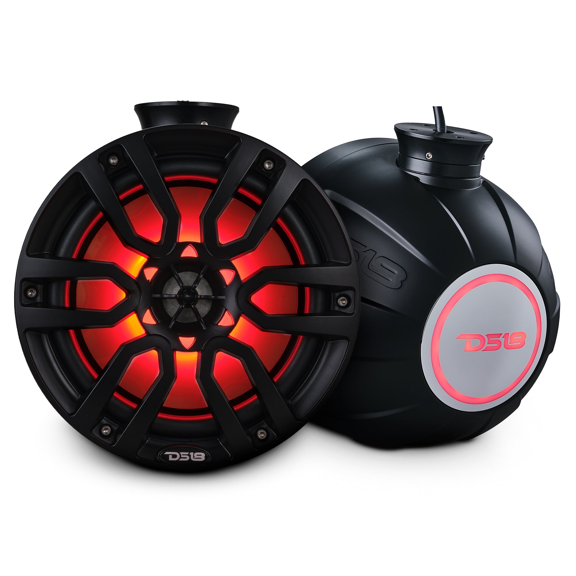 DS18 NXL 8" Pod 375W Speaker with Integrated RGB LED Lights (Pair) - Perfect for Jet Skis