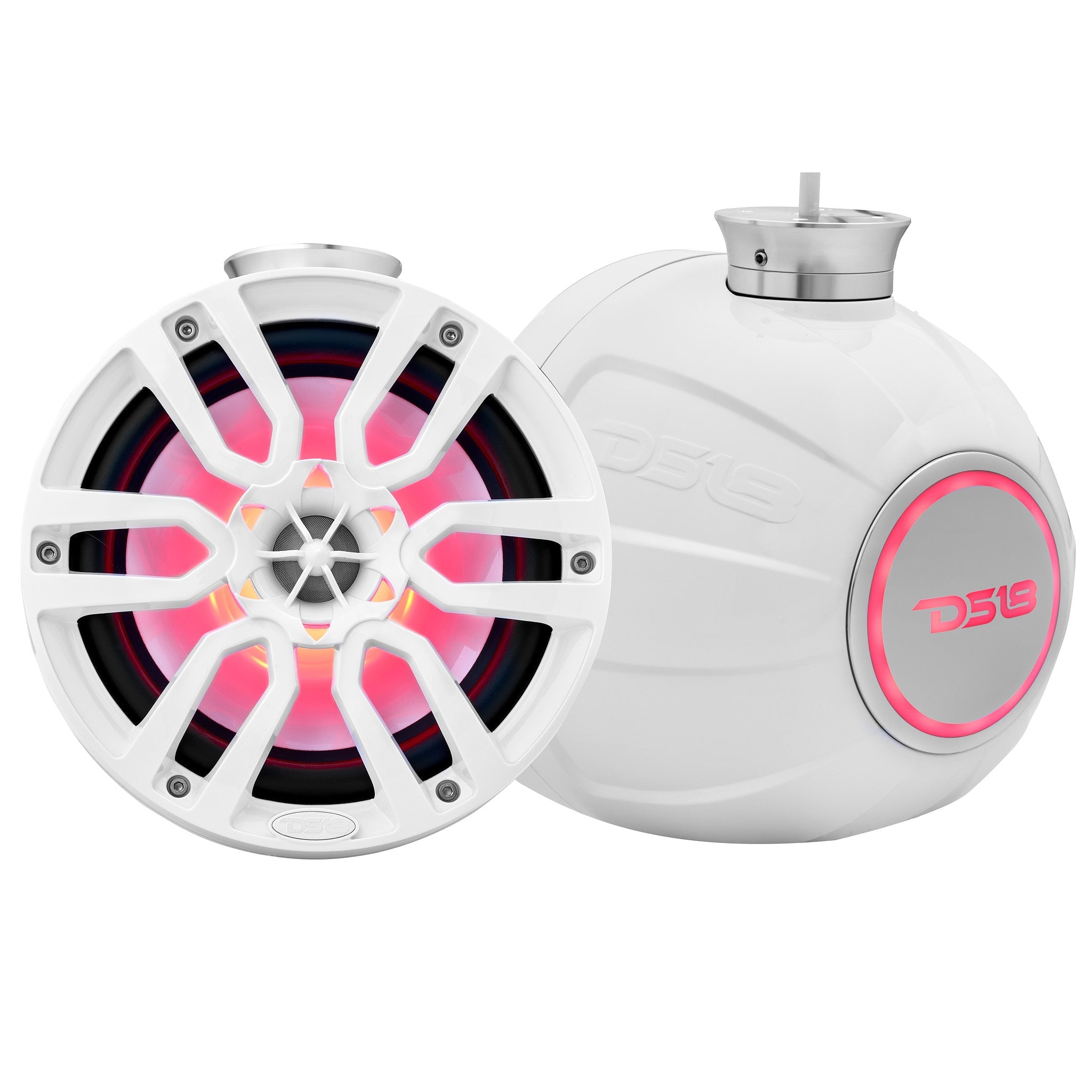 DS18 NXL 8" Pod 375W Speaker with Integrated RGB LED Lights (Pair) - Perfect for Jet Skis