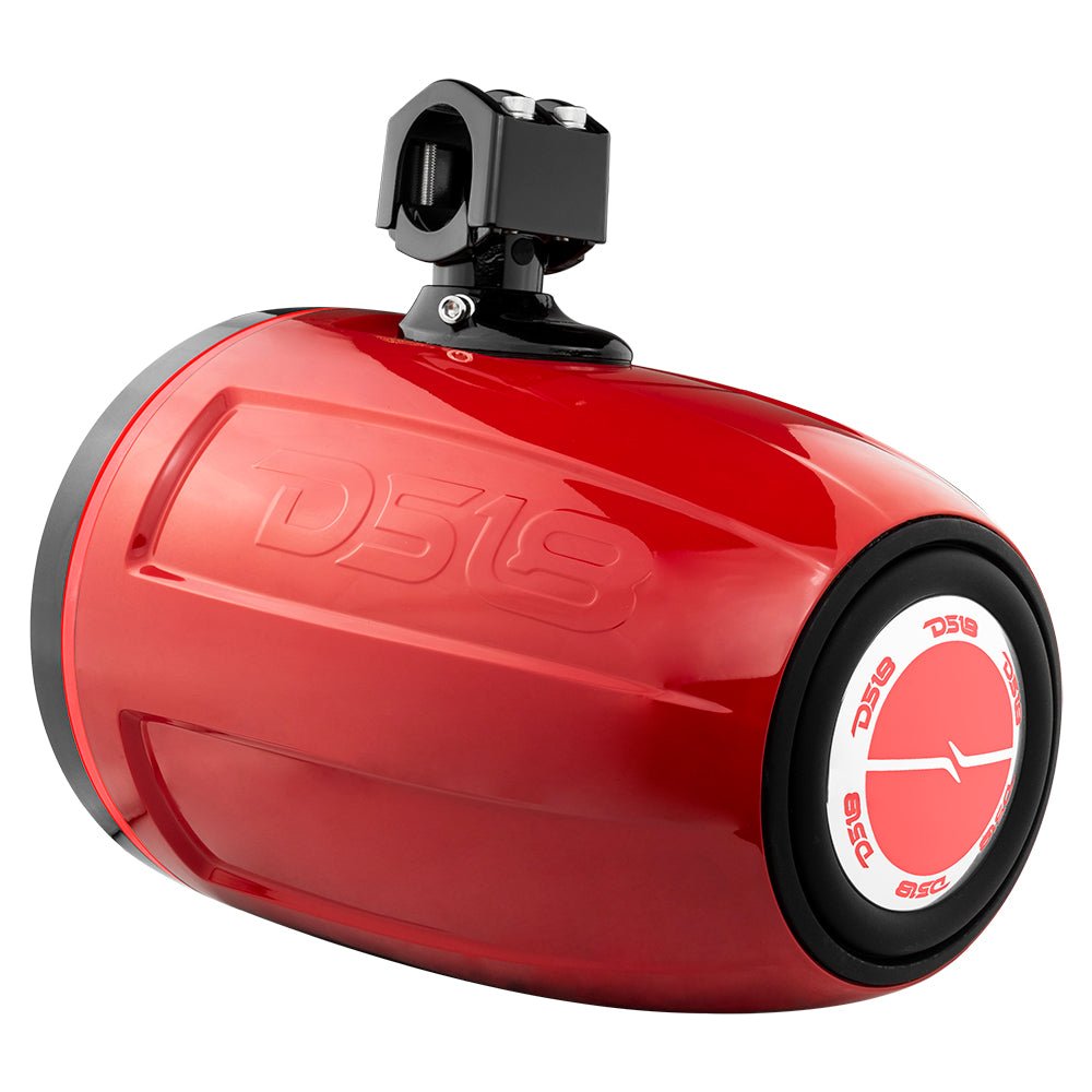 DS18 NXL 10" Neodymium Marine and Powersports Towers with Built-in Passive Radiator, 1" Driver and LED RGB Lights 300 Watts Rms -Red