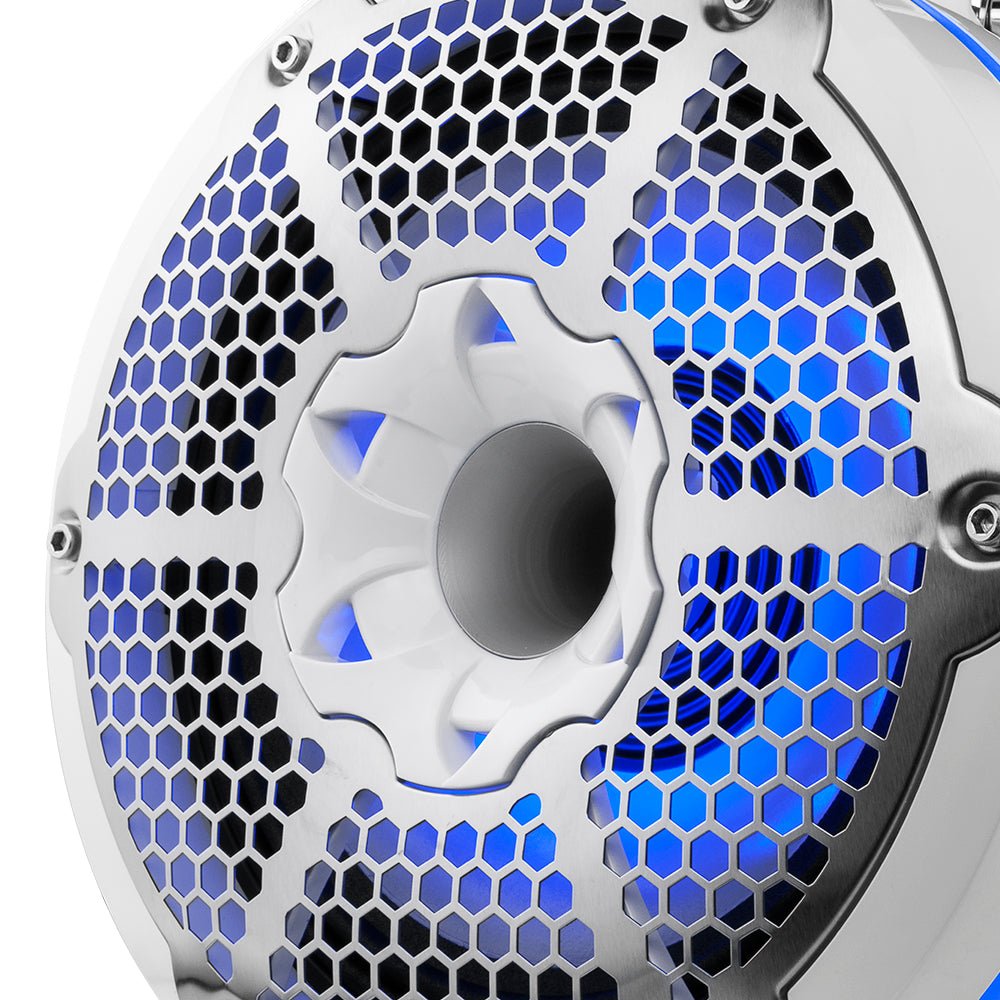 DS18 NXL 10" Neodymium Marine and Powersports Towers with Built-in Passive Radiator, 1" Driver and LED RGB Lights 300 Watts Rms -White