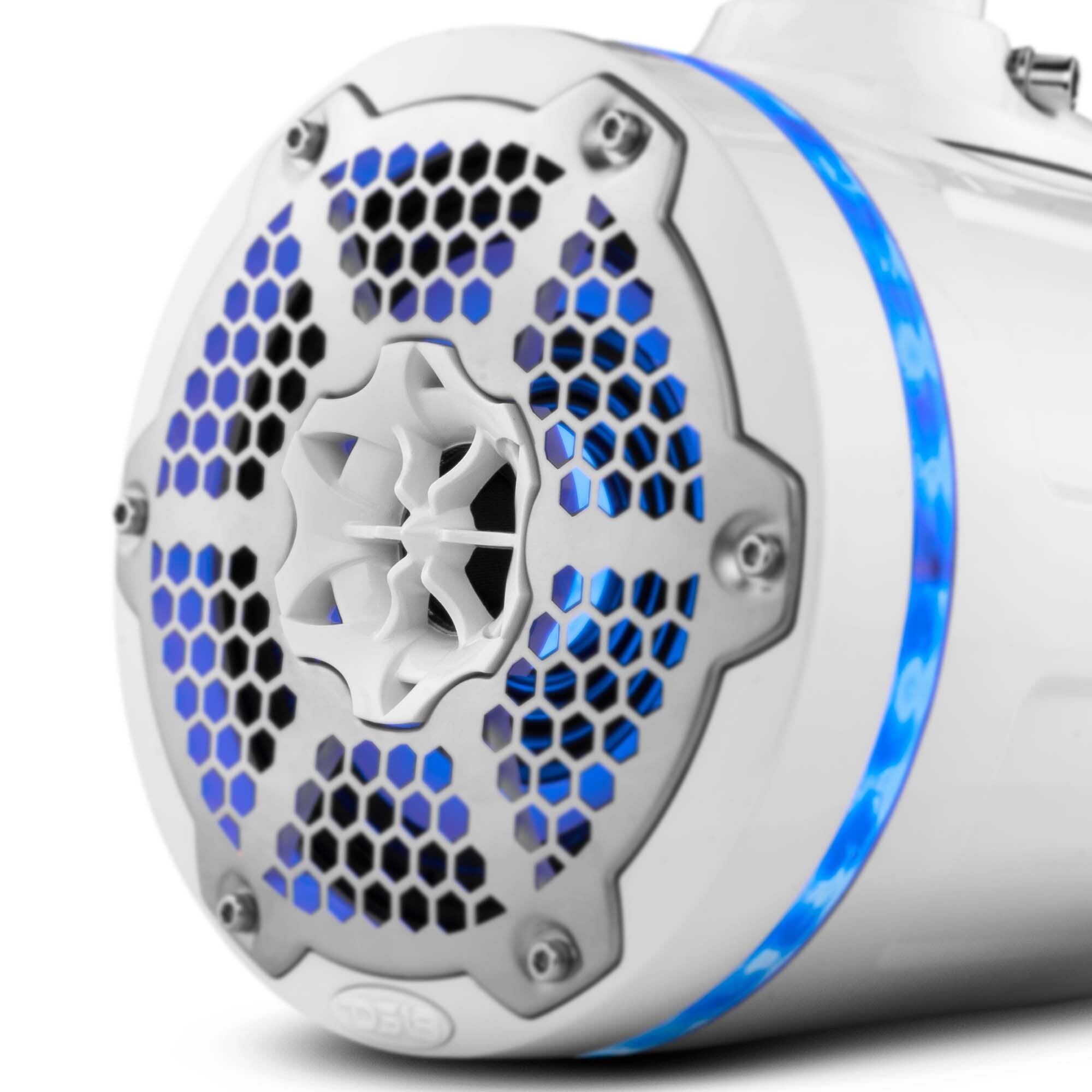 DS18 NXL 6.5" Neodymium Marine and Powersports Towers with Built-in Passive Radiator, 1" Driver and LED RGB Lights 150 Watts Rms -White