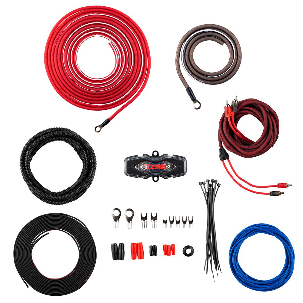 DS18 8-GA OFC 100% Copper Amplifier Installation Kit - RED