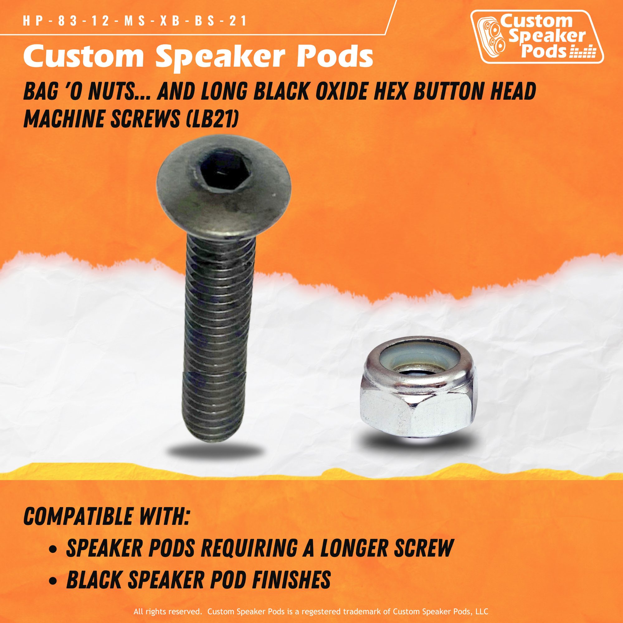 Custom Speaker Pods HP-83-12-MS-XB-BS-21 Speaker Pod Hardware Speaker Pod Hardware