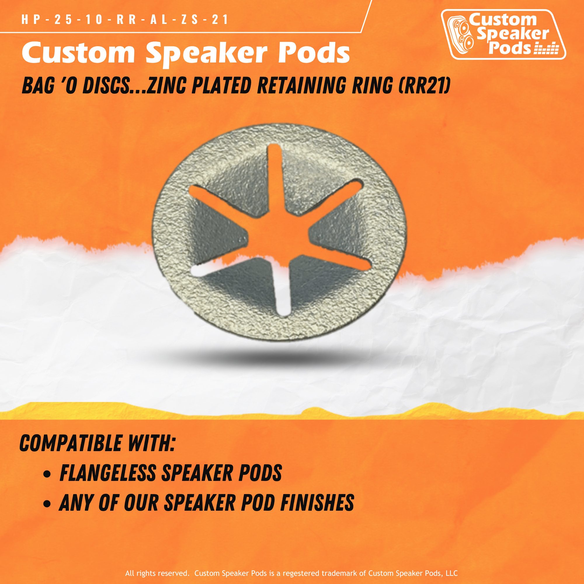 Custom Speaker Pods HP-25-10-RR-AL-ZS-21 Speaker Pod Hardware Speaker Pod Hardware
