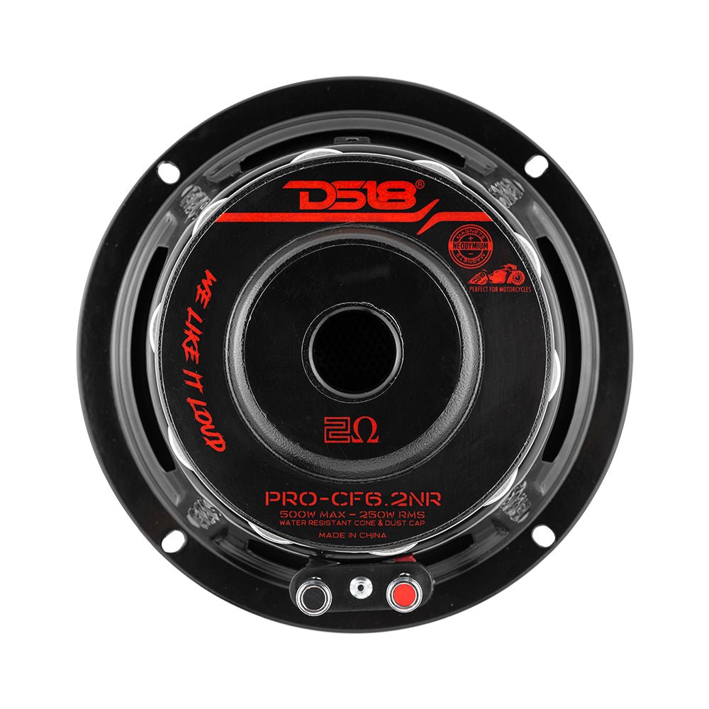 DS18 PRO 6.5" Neodymium Carbon Fiber Water resistant Cone Mid-Bass Loudspeaker 250 Watts Rms 2-Ohm