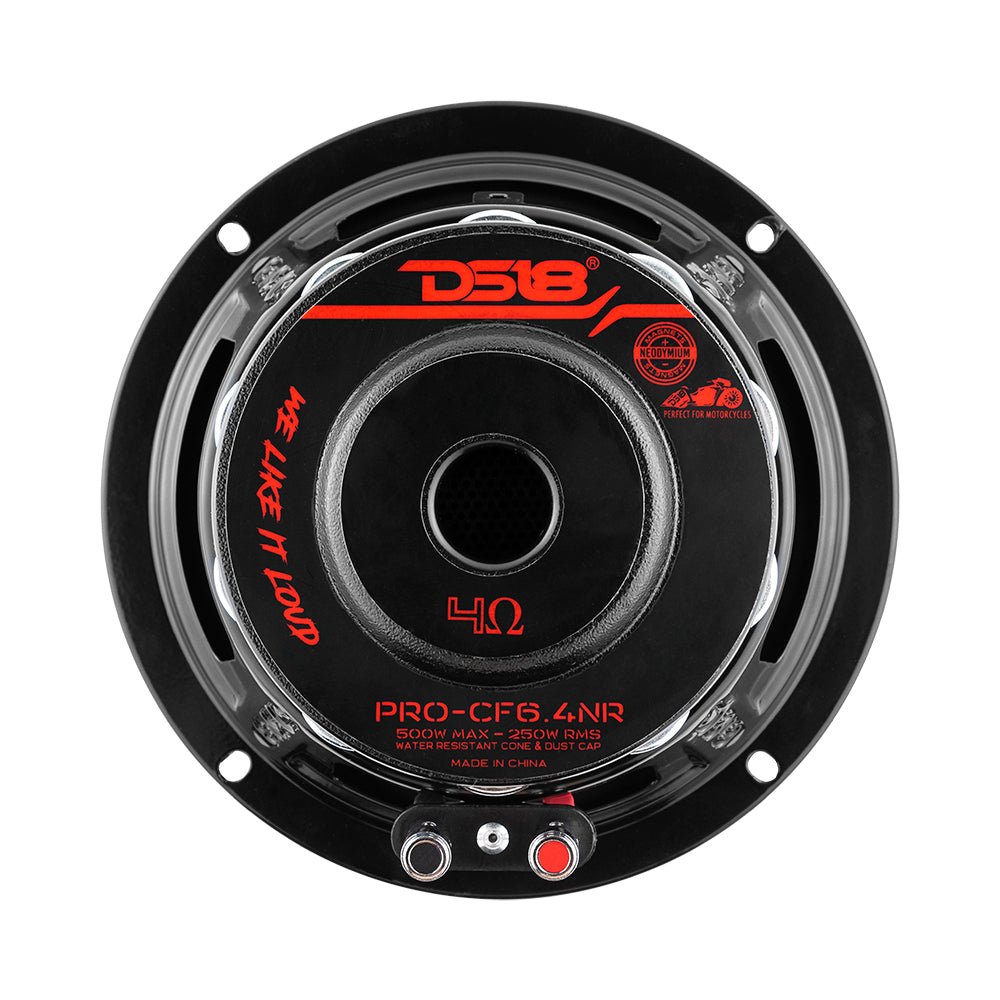 DS18 PRO 6.5" Neodymium Carbon Fiber Water resistant Cone Mid-Bass Loudspeaker 250 Watts Rms 4-Ohm