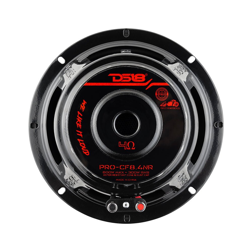 DS18 PRO 8" Neodymium Carbon Fiber Water resistant Cone Mid-Bass Loudspeaker 300 Watts Rms 4-Ohm