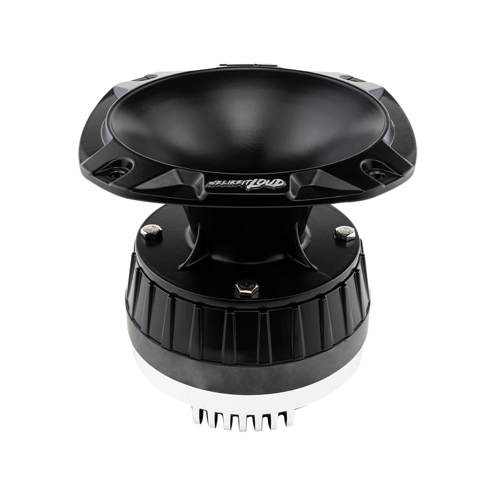 DS18 2" Throat Bolt On Neodymium Driver with Spacer, 2" Throat Titanium Voice Coil 640 Watts and PRO-HA52/BK Horn 680 Watts 118dB 8-Ohm Mounting Depth 5.22" Throat