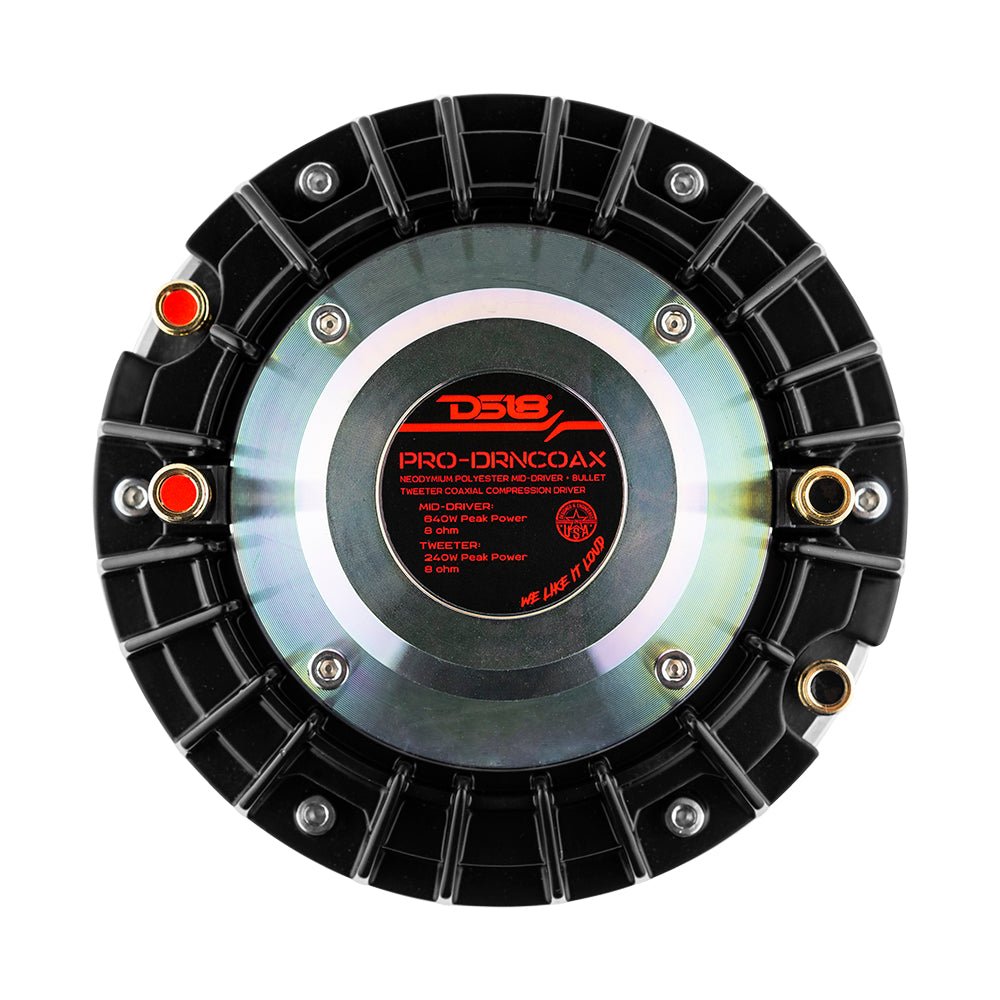 DS18 2" Throat Bolt on Nedodymium Driver 320 Watts with Dual Polyester 1 x 3.5" Mid-Range + 1.75" High Range 8-Ohm