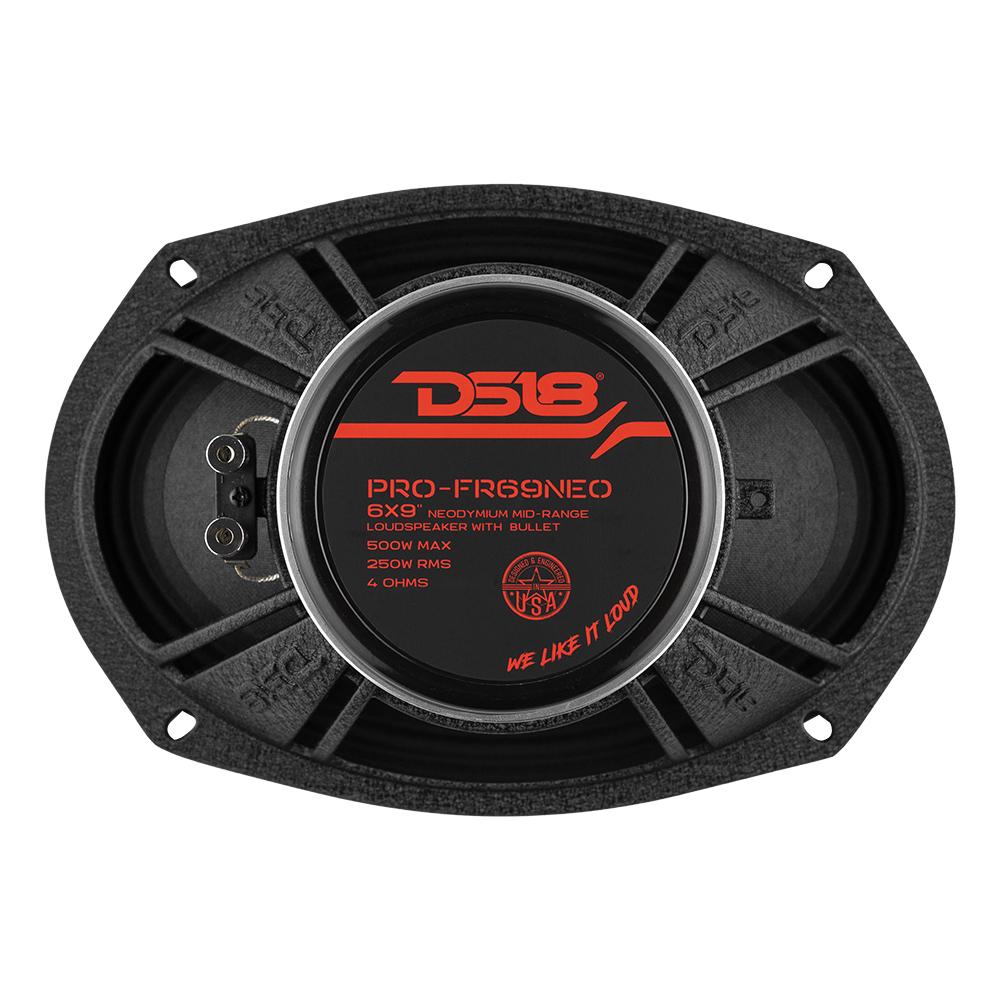 DS18 PRO 6x9" Neodymium Full-Range Bullet Loudspeaker 250 Watts Rms 4-Ohm