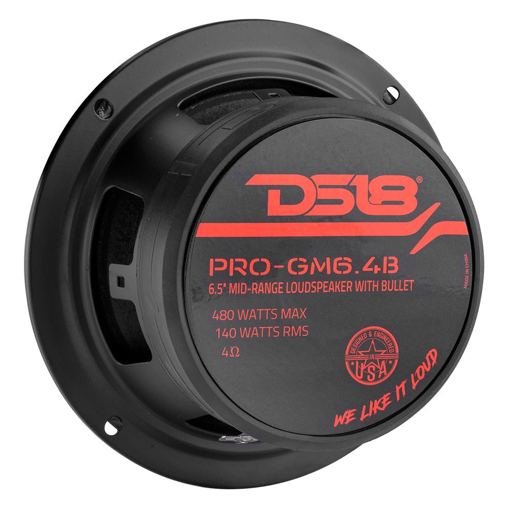 DS18 PRO 6.5" Mid-Range Loudspeaker with Bullet | 140W RMS 4-Ohm