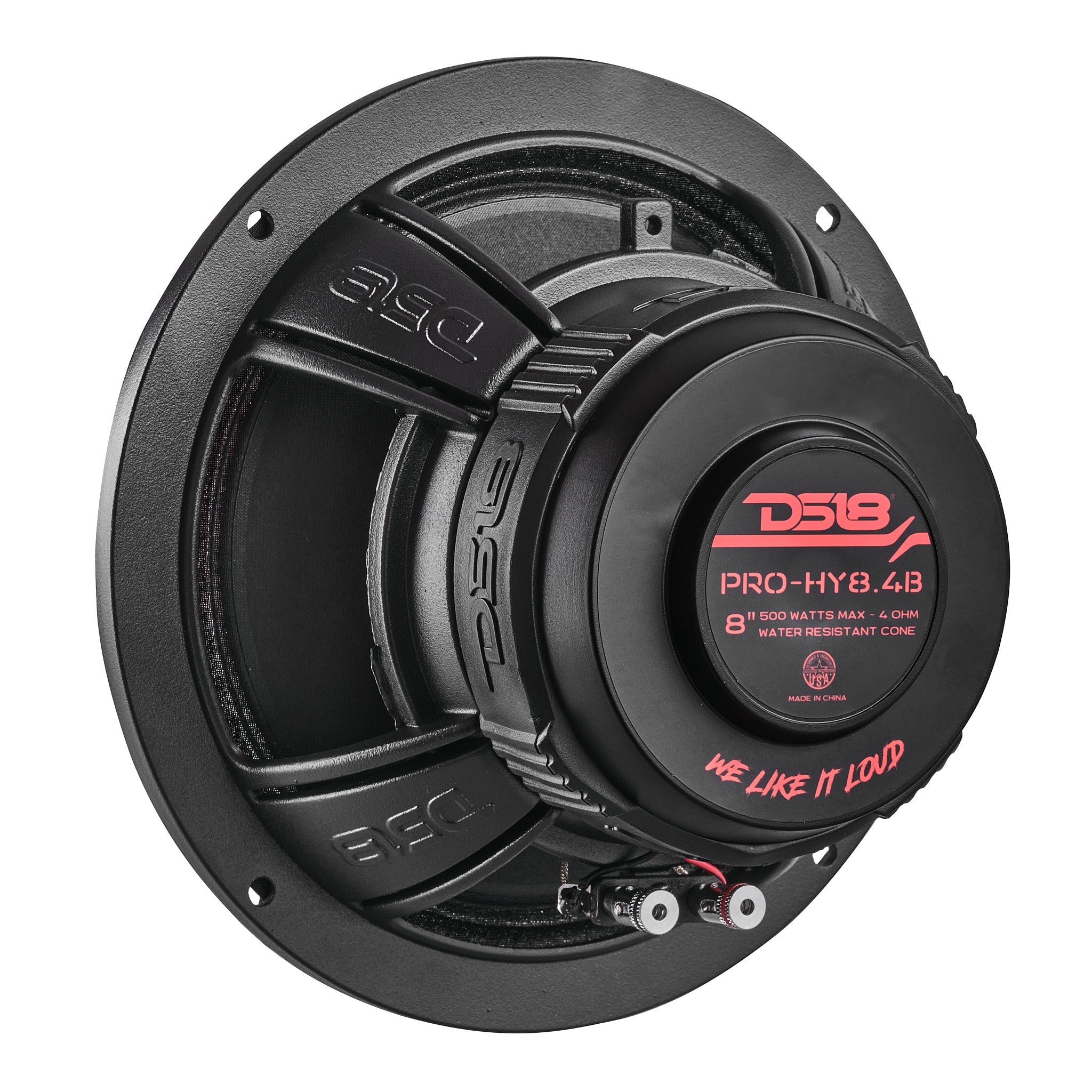 DS18 PRO 8" Coaxial Hybrid Mid-Range Water resistant Cone Loudspeaker with Built-in Driver 250 Watts Rms 4-Ohm