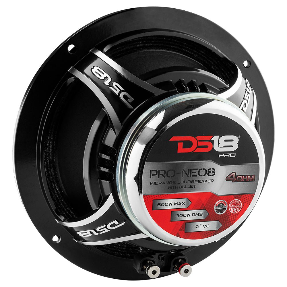 DS18 PRO 8" Neodymium Mid-Range Bullet Loudspeaker 300 Watts Rms 4-Ohm