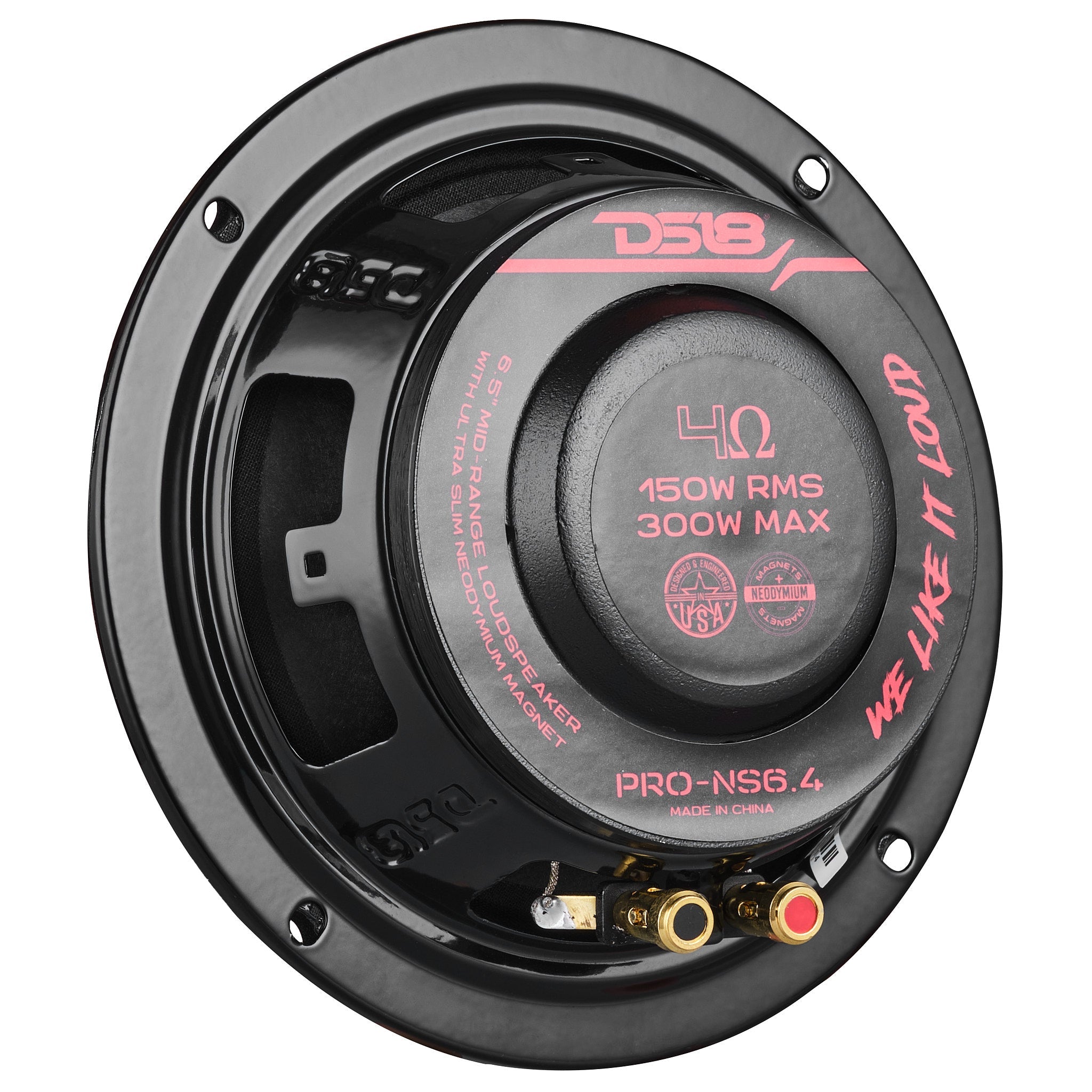 DS18 PRO 6.5" Shallow Neodymium Full-Range Loudspeaker 150 Watts Rms 4-Ohm