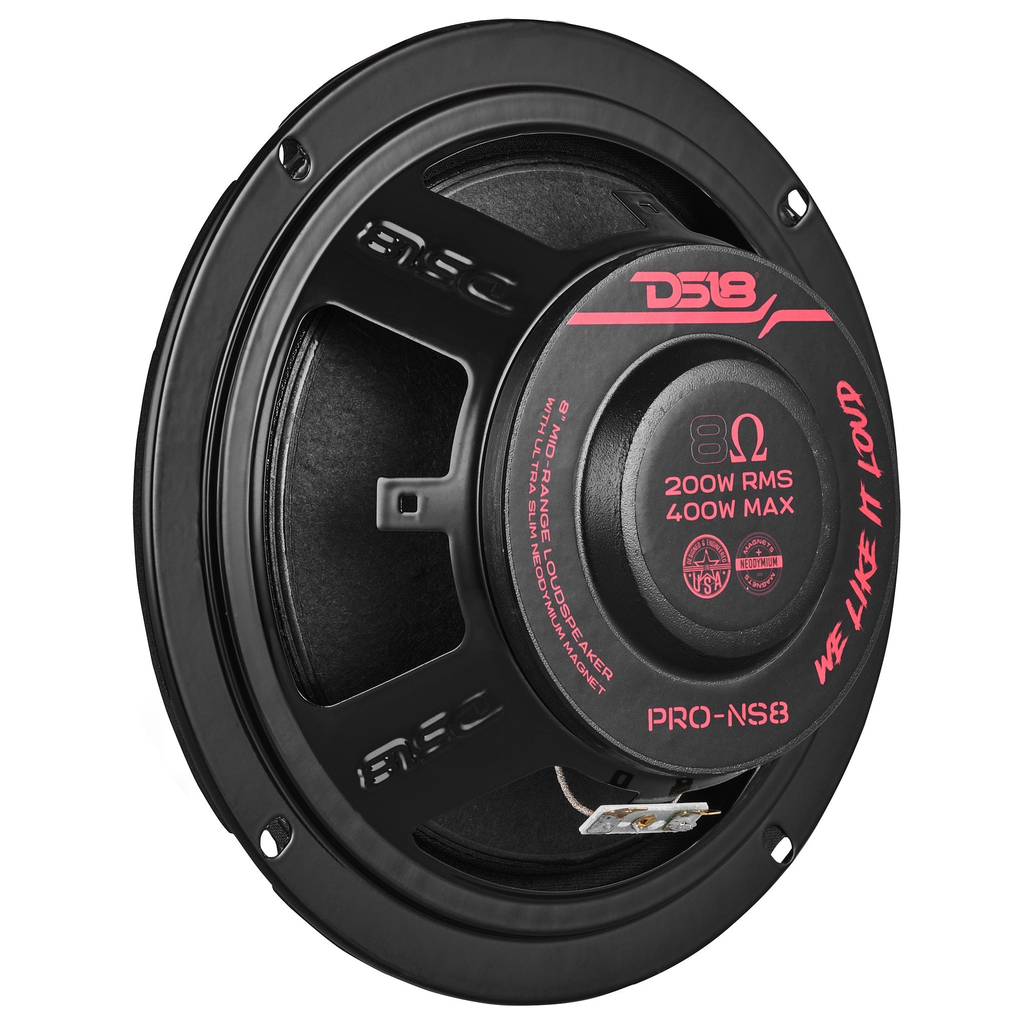 DS18 PRO 8" Shallow Neodymium Full-Range Loudspeaker 200 Watts Rms 8-Ohm