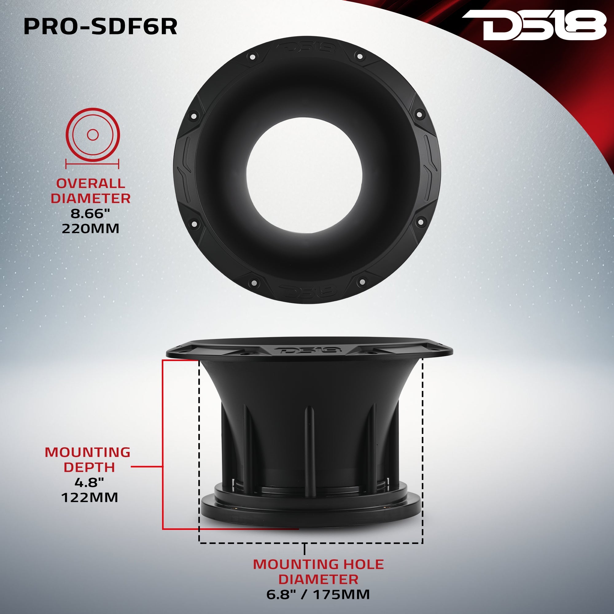 DS18 6.5” Round Bolt-On Horn Diffuser