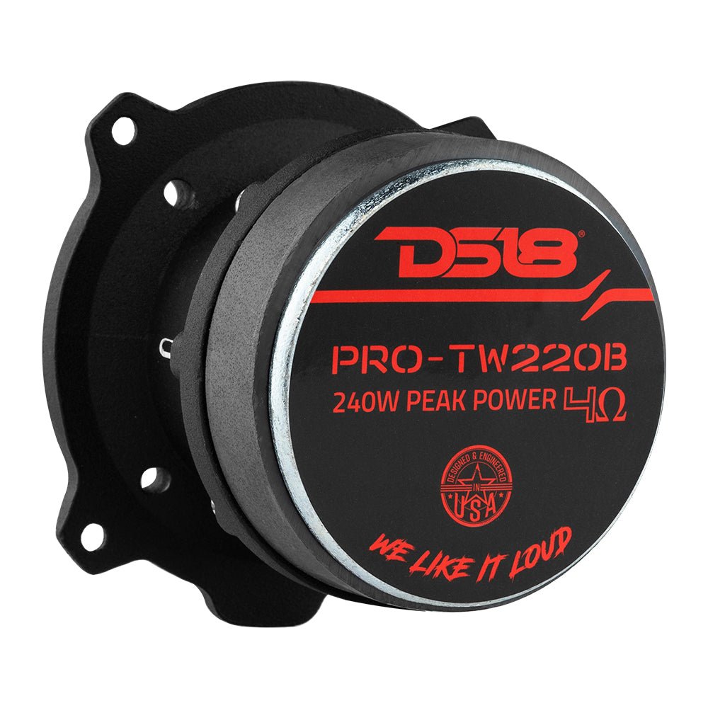 DS18 3” PRO Aluminum Super Bullet Tweeter – 240 Watts with Built in Crossover - Black
