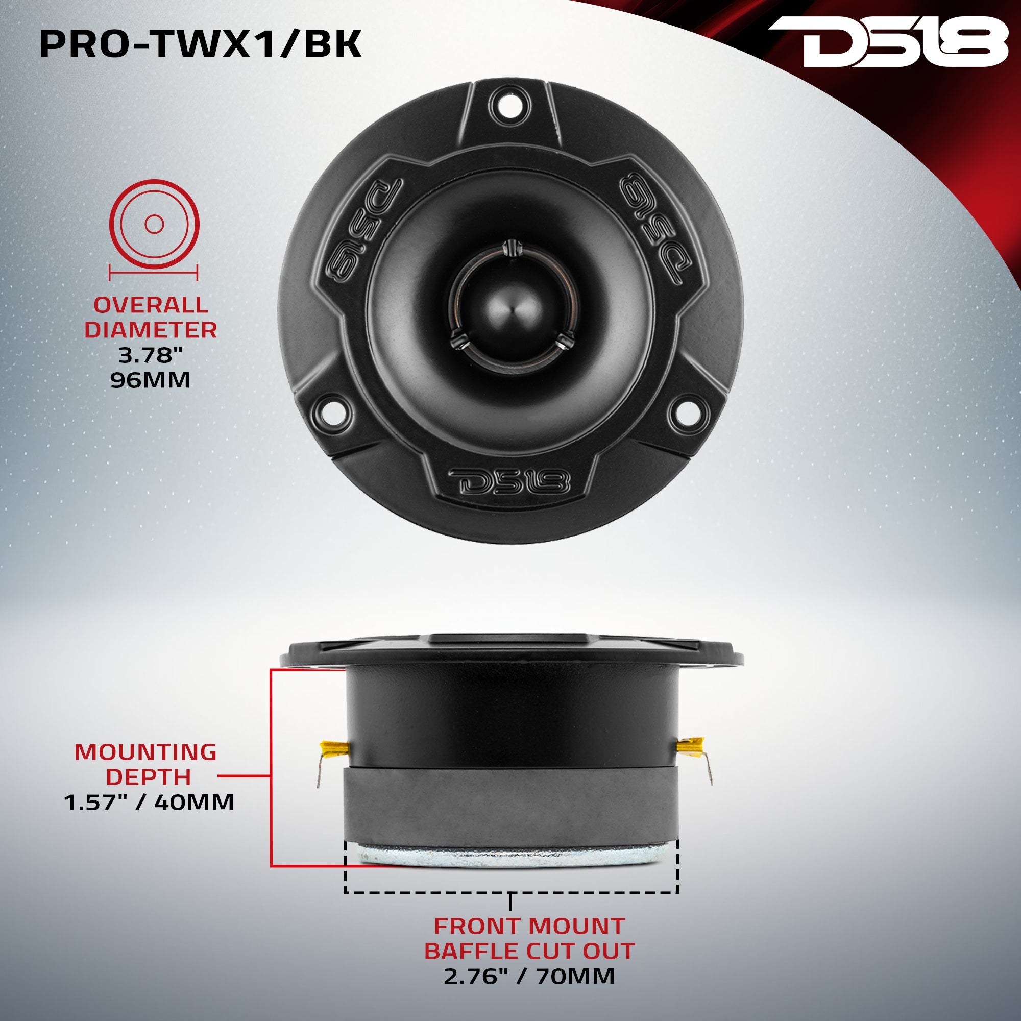 DS18 Pro Audio Loudspeakers Package - Pair 6.5" Speakers + Pair of Tweeters