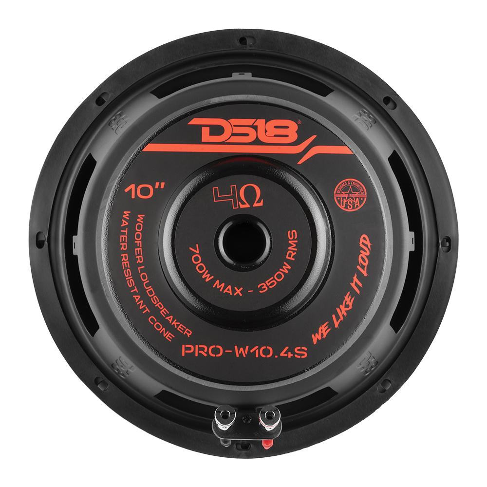 DS18 PRO 10" Water Resistant Woofer 350 Watts Rms 4-Ohm SVC