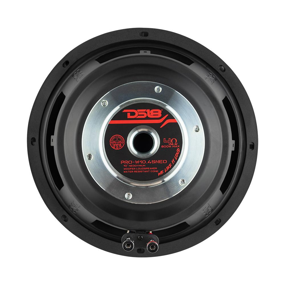 DS18 PRO 10" Neodymium Water Resistant Woofer 400 Watts Rms 4-Ohm SVC