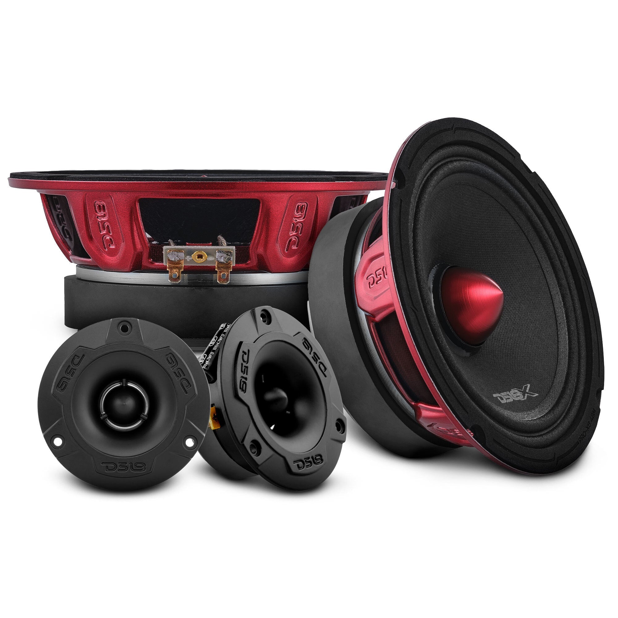 DS18 PRO Audio 6.5″ Speaker Upgrade Kit – With OEM Speaker Adapters, Amplifier & Wiring Kit