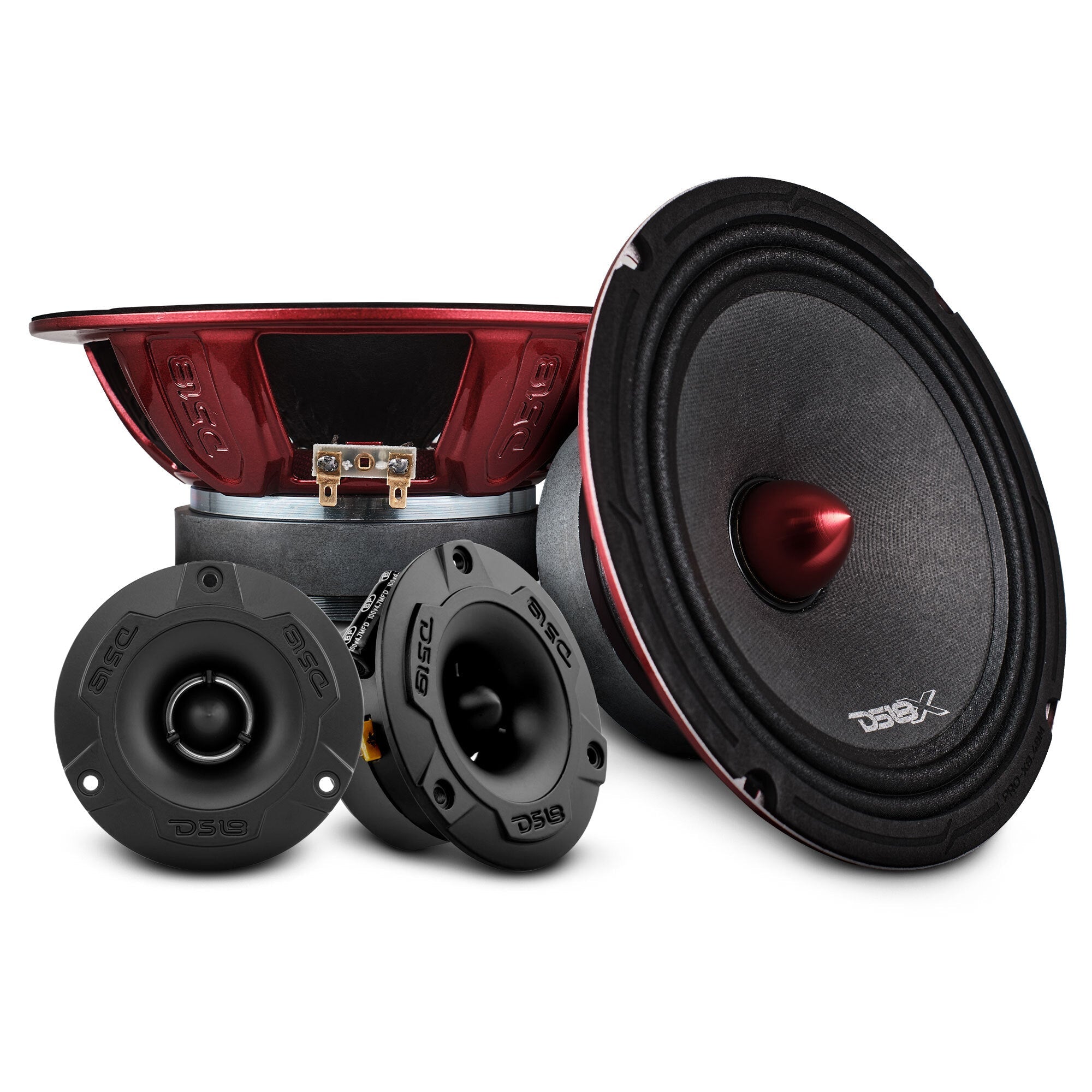 DS18 Pro Audio Loudspeakers & Tweeters Package - Pair PRO-X8.4BM + Pair of PRO-TW1X/BK
