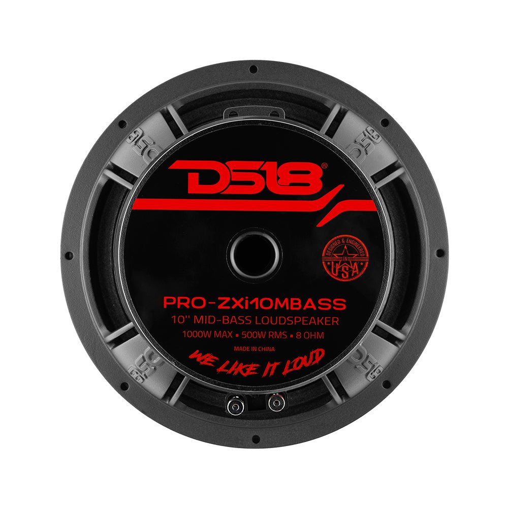 DS18 PRO-ZXI 10" Mid-Bass Loudspeaker With Neodymium/Ferrite Magnets 500 Watts Rms 8-Ohm