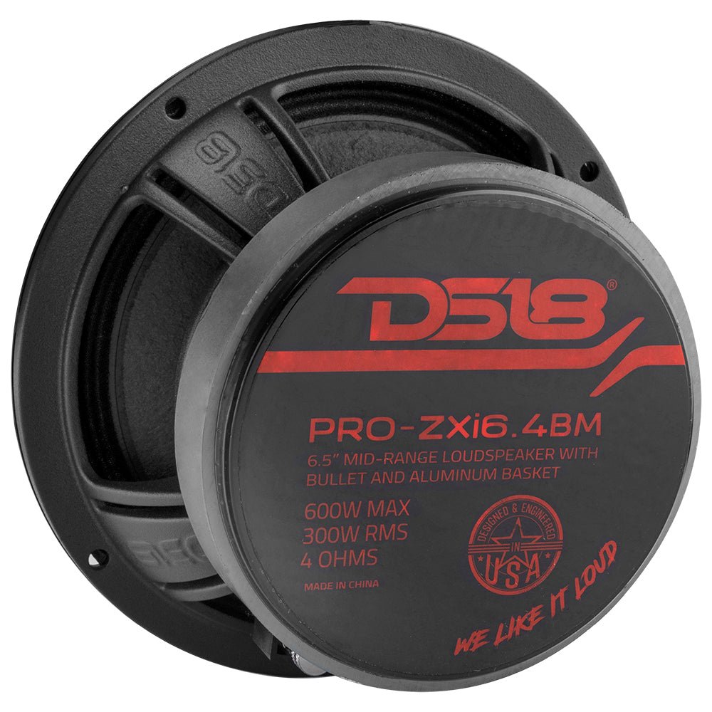 DS18 PRO-ZXI 6.5" Mid-Range Bullet Loudspeaker Neodymium/Ferrite Magnets | 300W RMS 4-Ohm