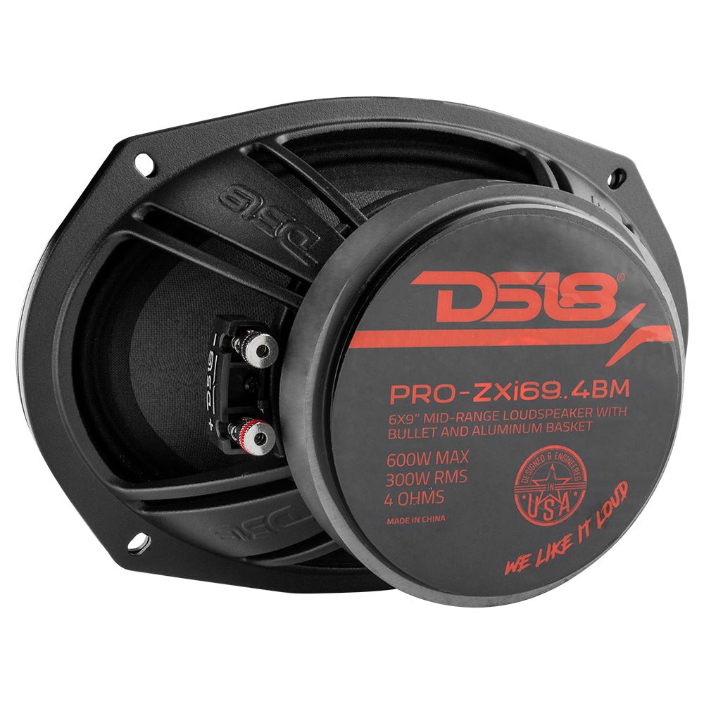 DS18 PRO-ZXI 6x9" Mid-Range Bullet Loudspeaker Neodymium/Ferrite Magnets | 300W RMS 4-Ohm