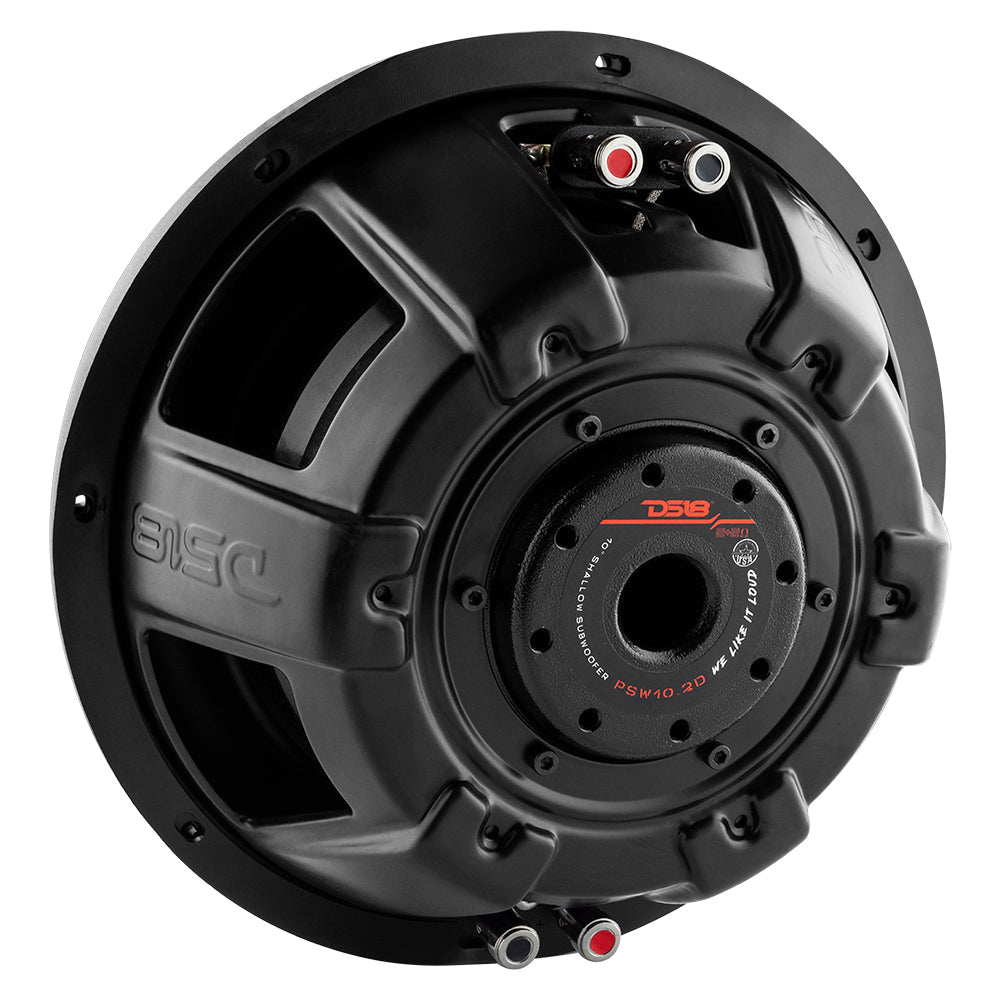 DS18 PS Shallow-Mount Water Resistant 10" Subwoofer | 500W RMS DVC 2-Ohm