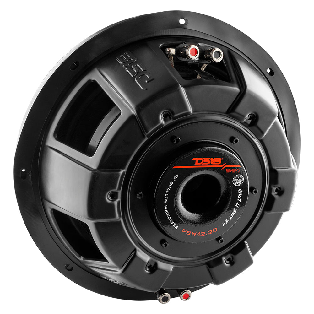 DS18 PS Shallow-Mount Water Resistant 12" Subwoofer | 600W RMS DVC 2-Ohm