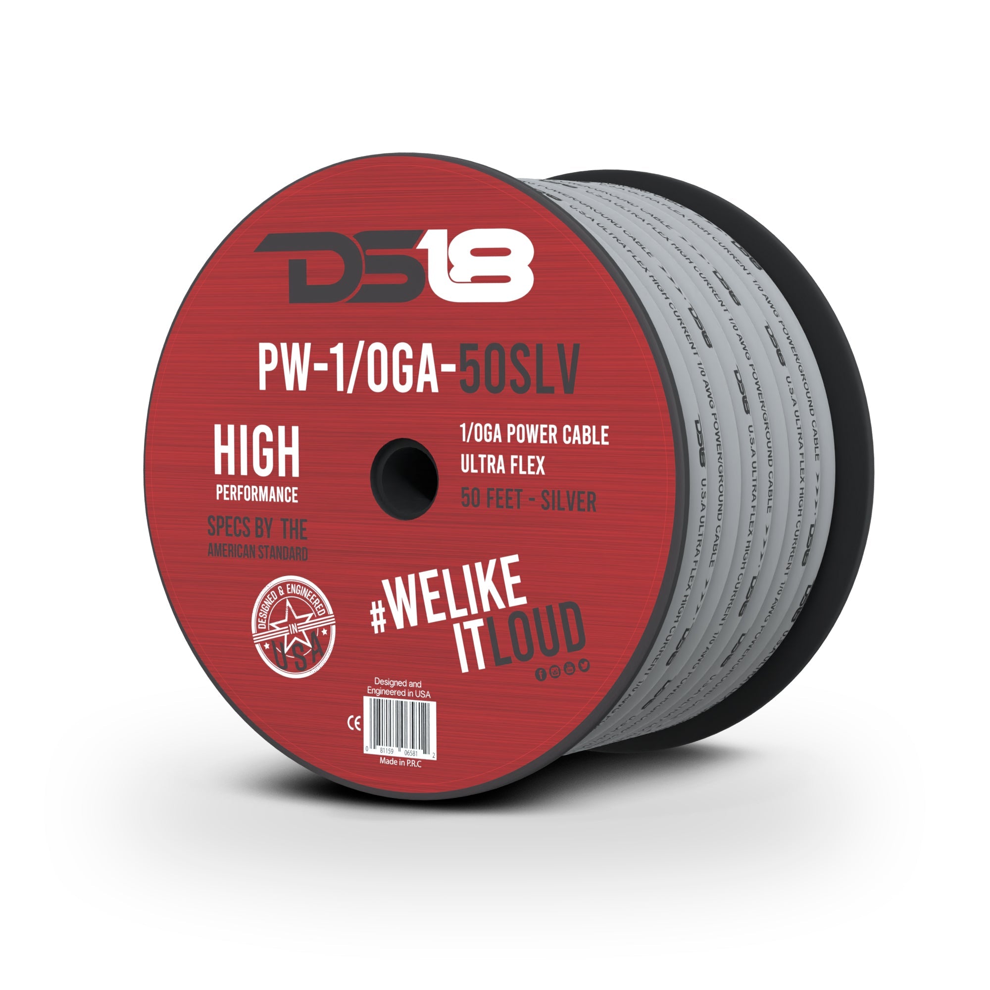 DS18 1/0-GA CCA Ground, Power Cable, 50 Feet