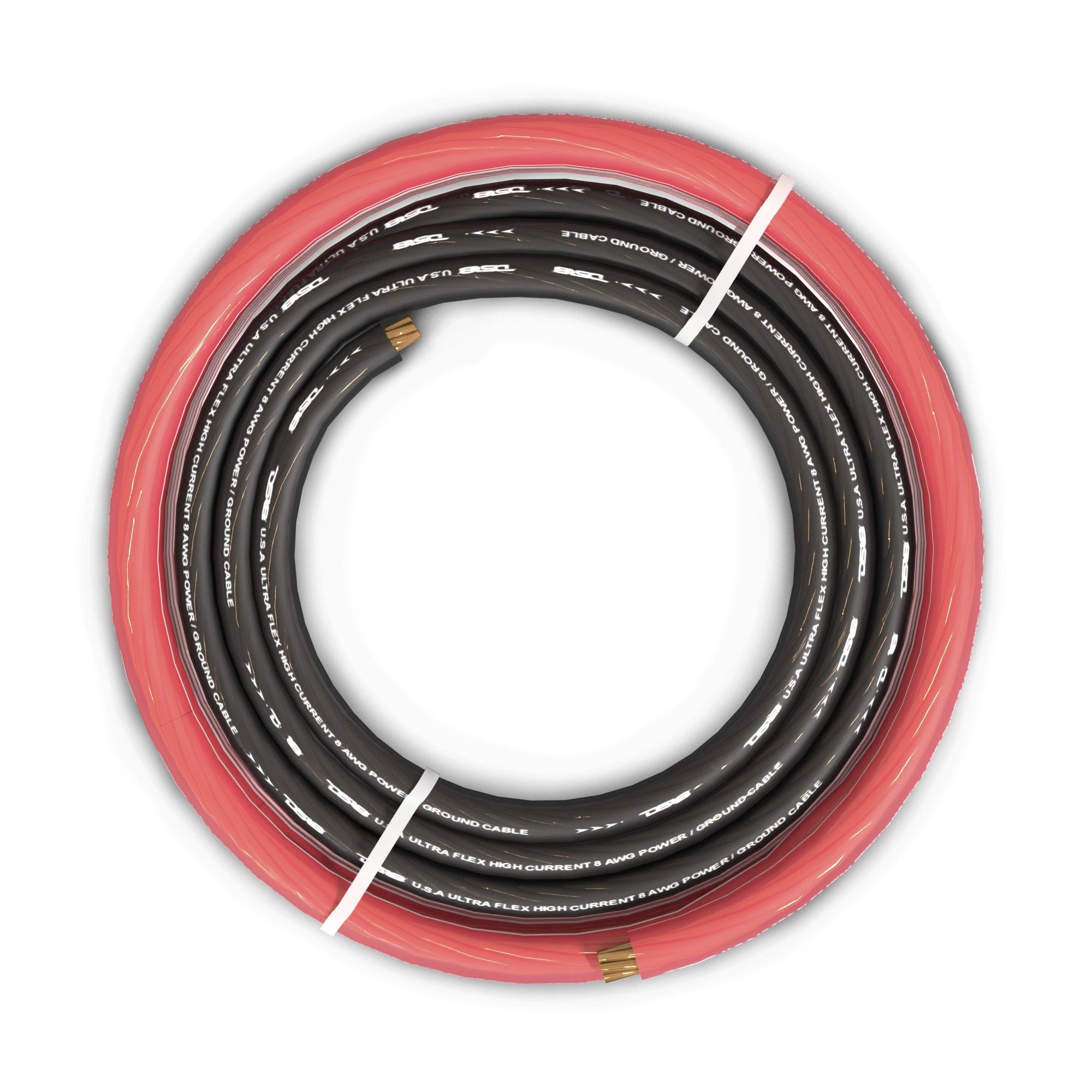 DS18 8-GA Ultra Flex CCA Ground Power Cable 5 Ft Black and 20 Ft Red Kit