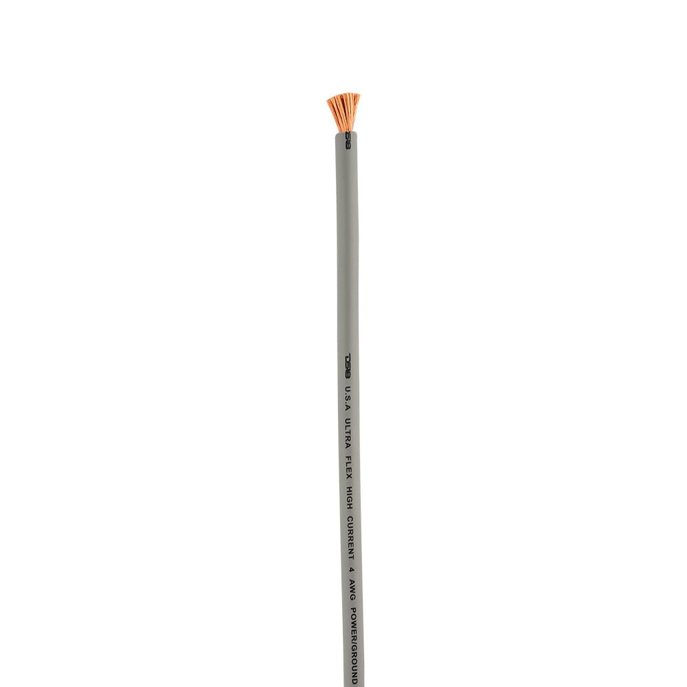 DS18 4-GA 100% OFC Ground, Power Cable, 50 Feet -Silver