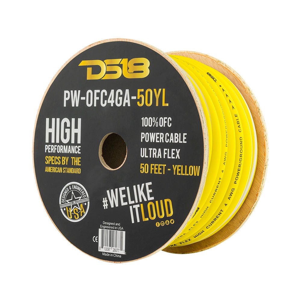 DS18 4-GA 100% OFC Ground, Power Cable, 50 Feet